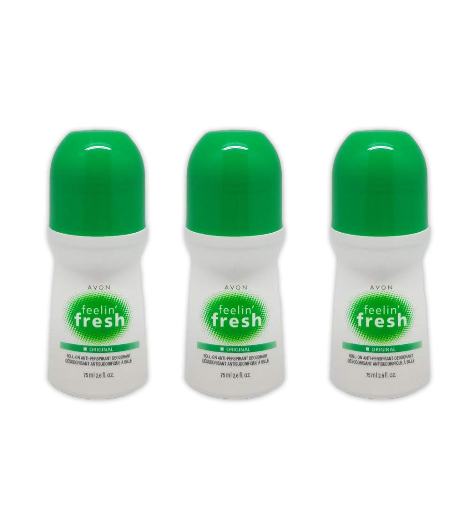 Avon Feeling Fresh Original Roll-On Antiperspirant Deodorant 2.6 fl. oz - Lot of 3 | Long-lasting Protection - Buy Online on GoSupps.com