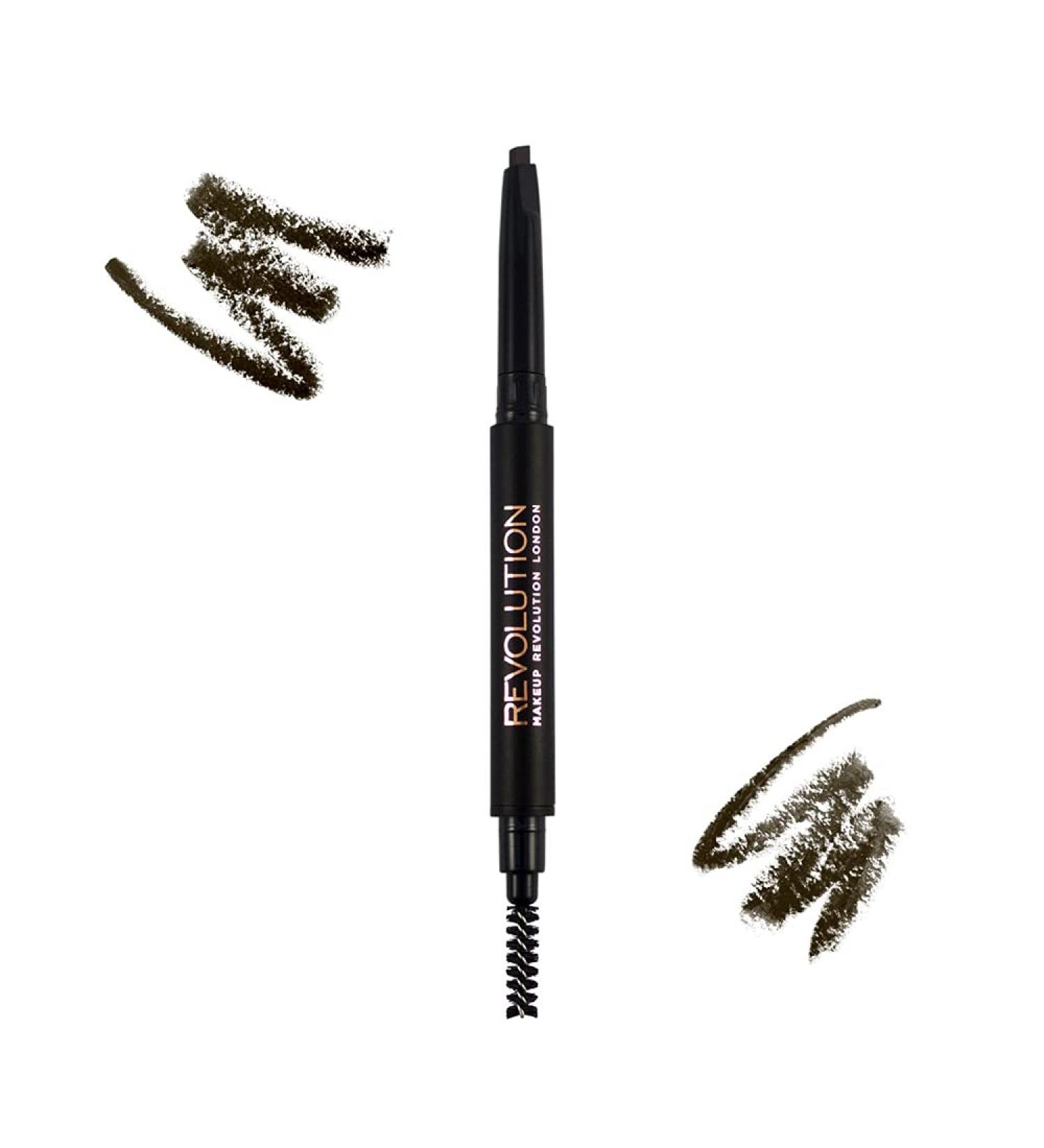 Buy Makeup Revolution Duo Brow Definer Precision Eyebrow Pencil - Dark Brown | International Shipping Available - Buy Online on GoSupps.com
