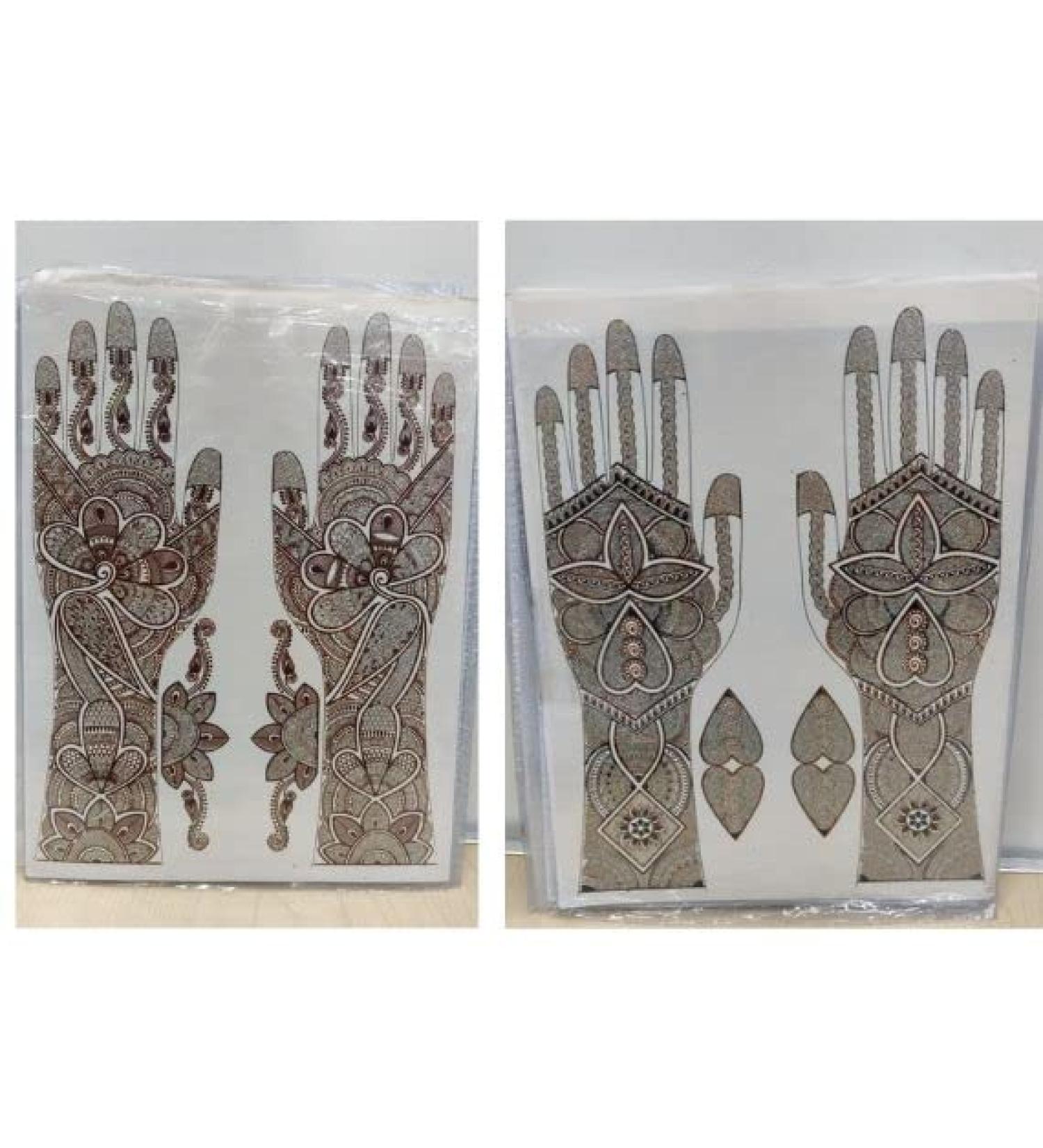 Indian Bridal Mehendi Tattoo | Temporary Henna Hand Sticker Mandala Wedding Body Sticker - Design No. 5 - Buy Online on GoSupps.com