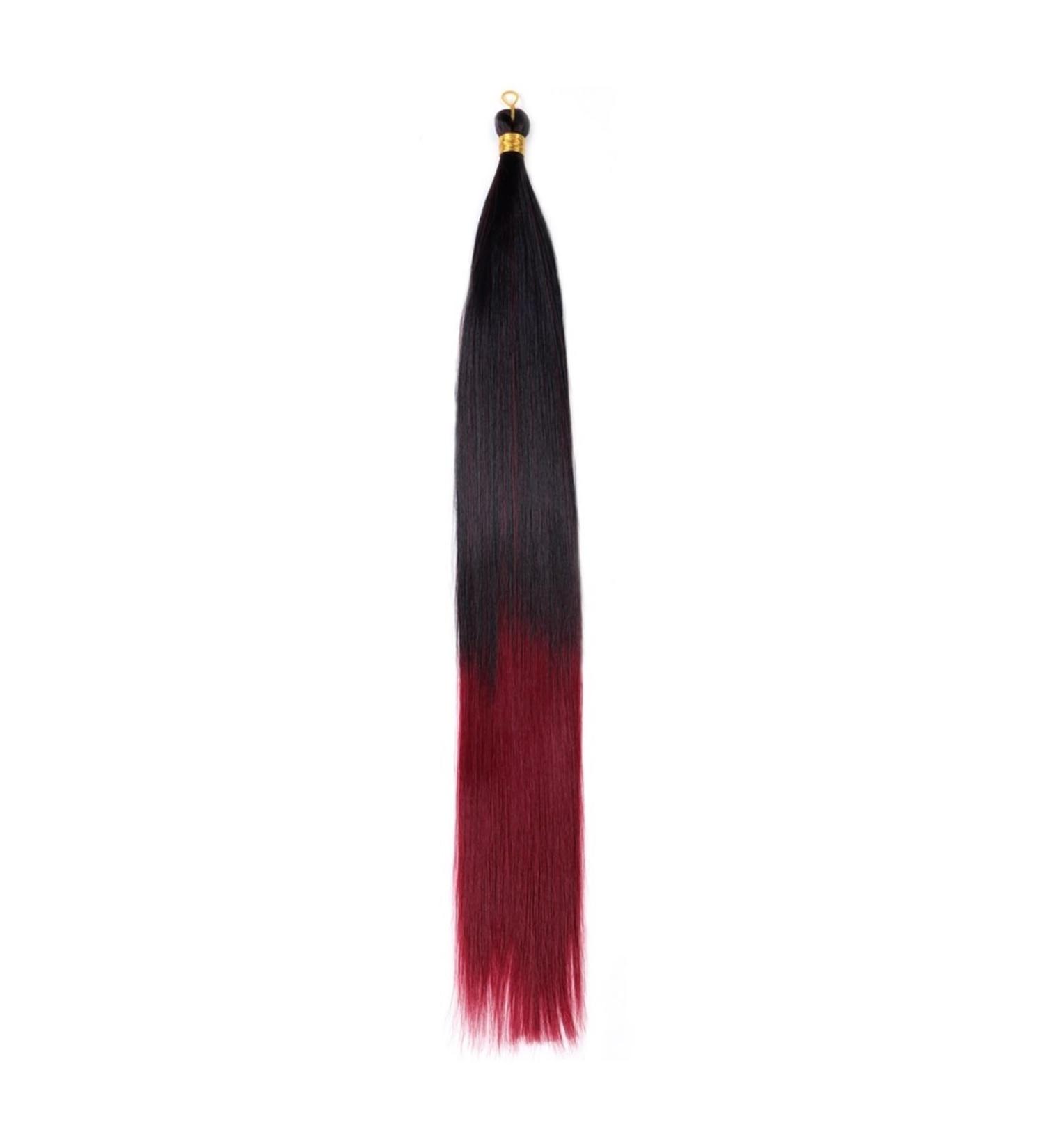 Feather Hair Extension 2 pcs Long Bone Straight Synthetic Hair Extension Easy Silky Bulk Crochet Braid Bundle Pre Stretched Fiber Braiding (Color : Tbug Size : 22inches) 22inches Tbug - Buy Online on GoSupps.com