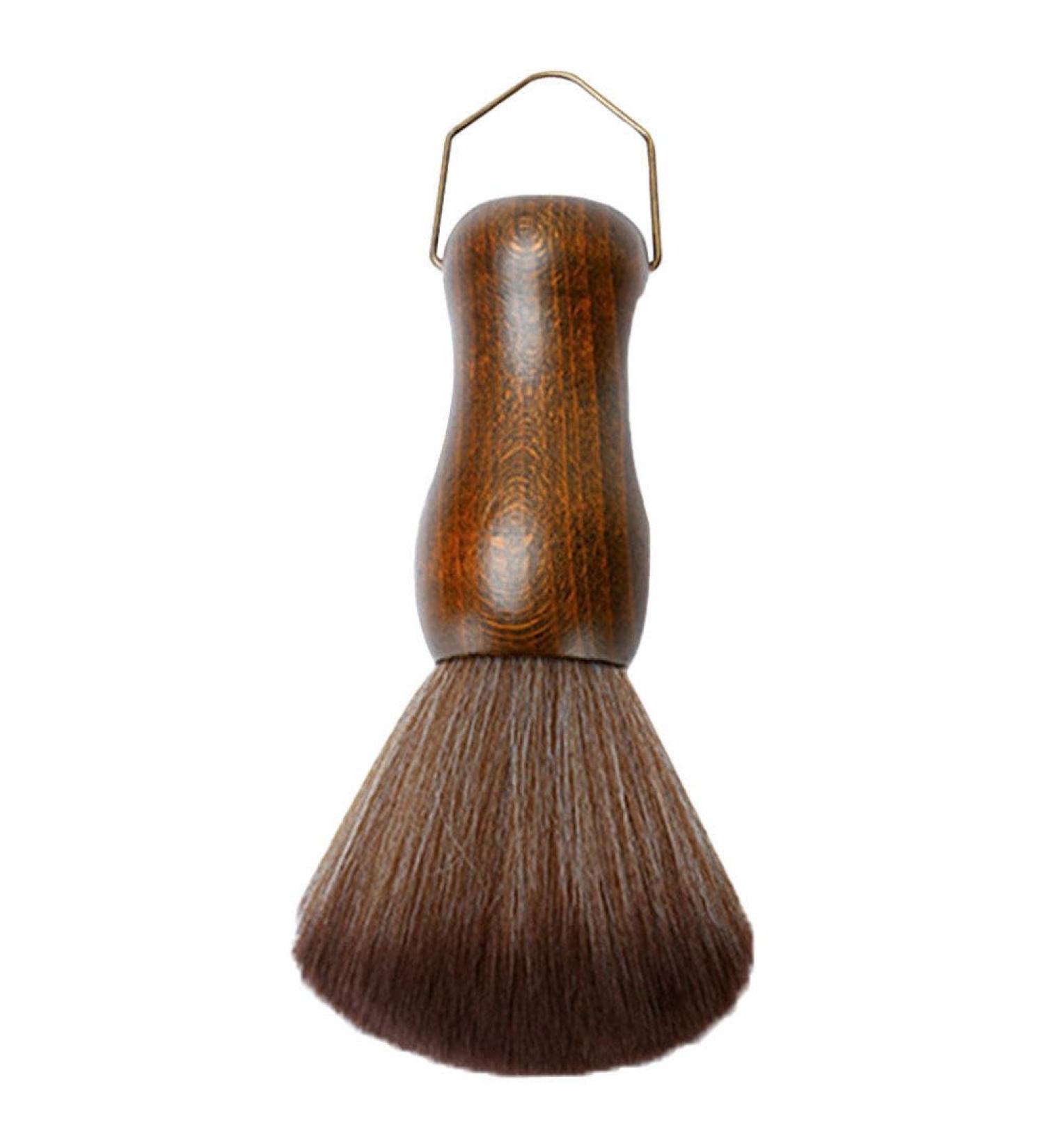 PATKAW Neck Duster Barber Salon Brush Hair Cutting Neck Duster Barber Brush with Hanging Hook with Wood Handle Soft Bristles Stand Up Base - Buy Online on GoSupps.com