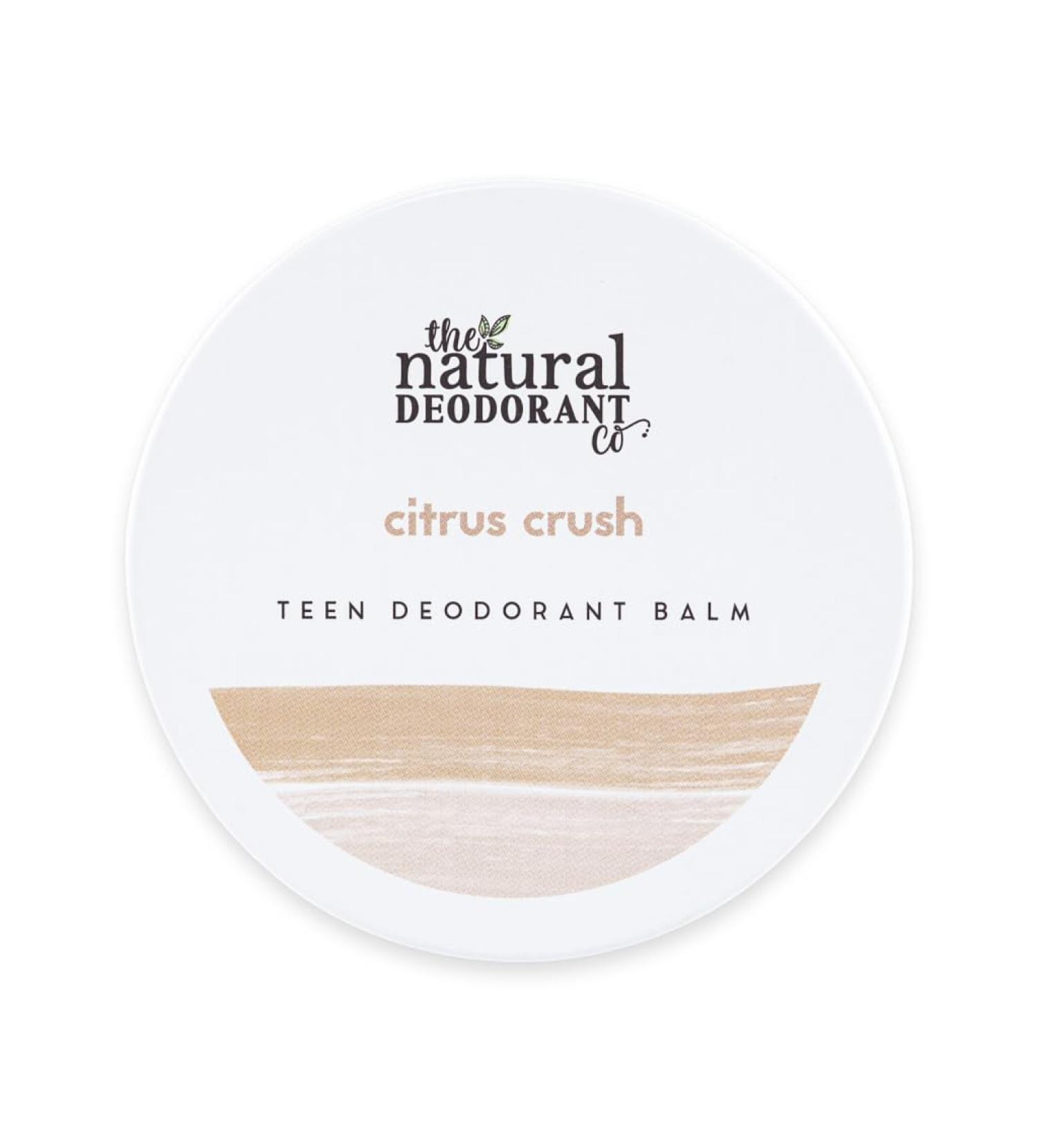 The Natural Deodorant Co Citrus Crush Teen Deodorant Balm 55g for Teens or Tweens Aluminum Free Plastic Free - Buy Online on GoSupps.com
