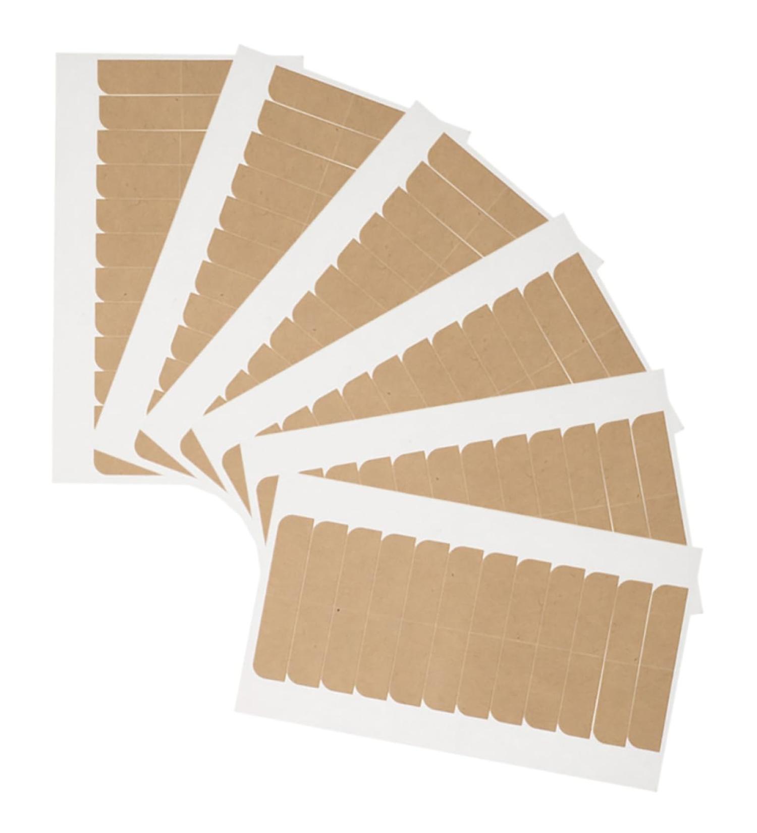 Angoily 6 Sheets Double-sided Tape Double Sided Adhesive Tape Wigs with Bangs Hair Tape Extension Tape Wig Adhesive Tape Extensions Tape Replacement Wig Tape Kraft Paper Label - Buy Online on GoSupps.com