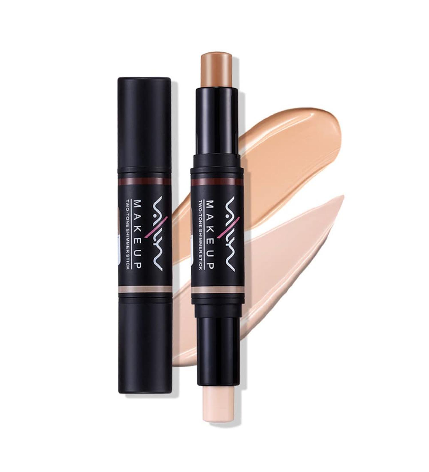 Double-Headed Contour & Highlight Stick Concealer Set - Light Coffee & Pearl White - Buy Online on GoSupps.com
