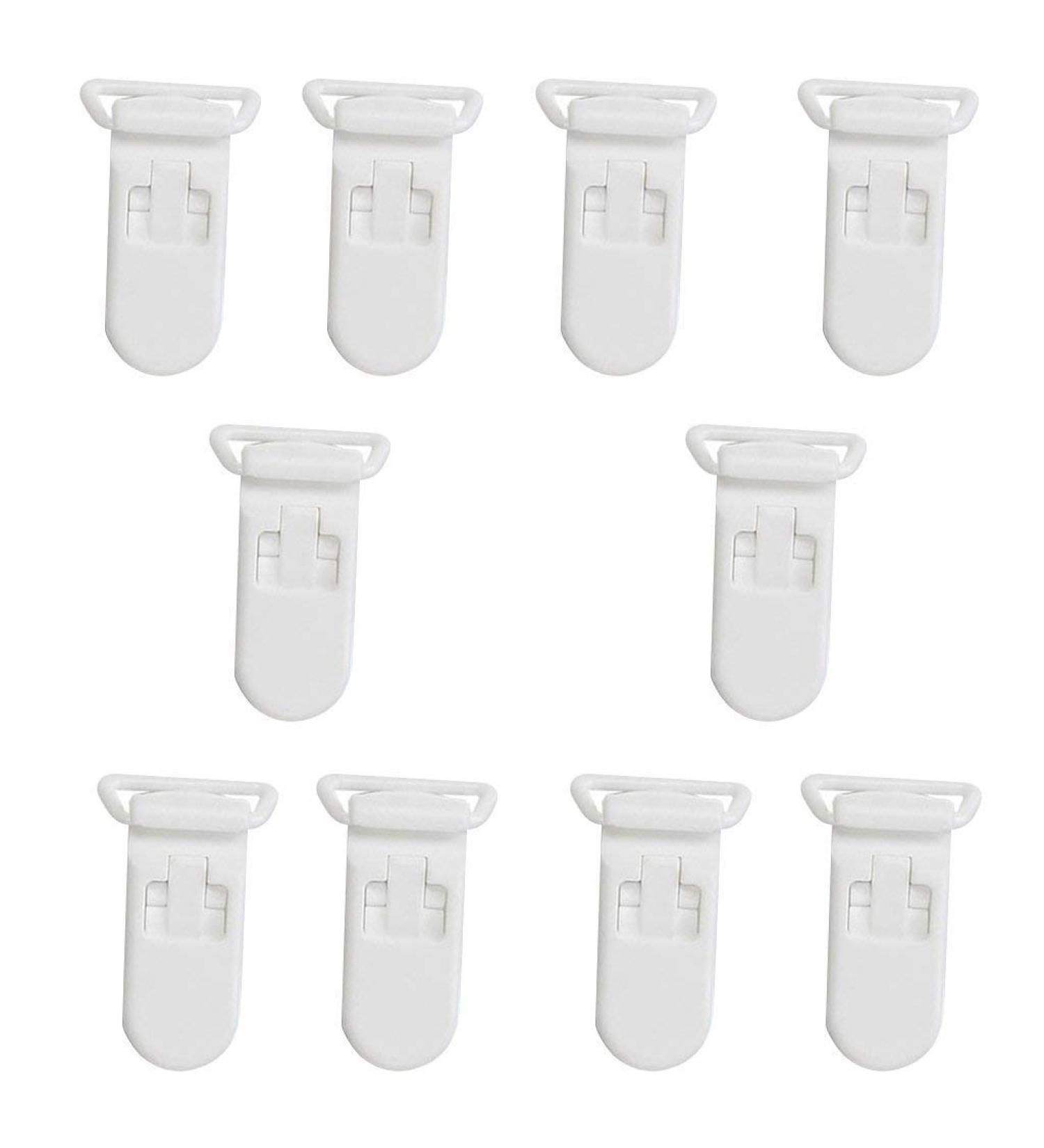 10pcs Reusable Plastic Pins for Baby Dummy Pacifier Clips | Toy Craft Supplies - White - Buy Online on GoSupps.com