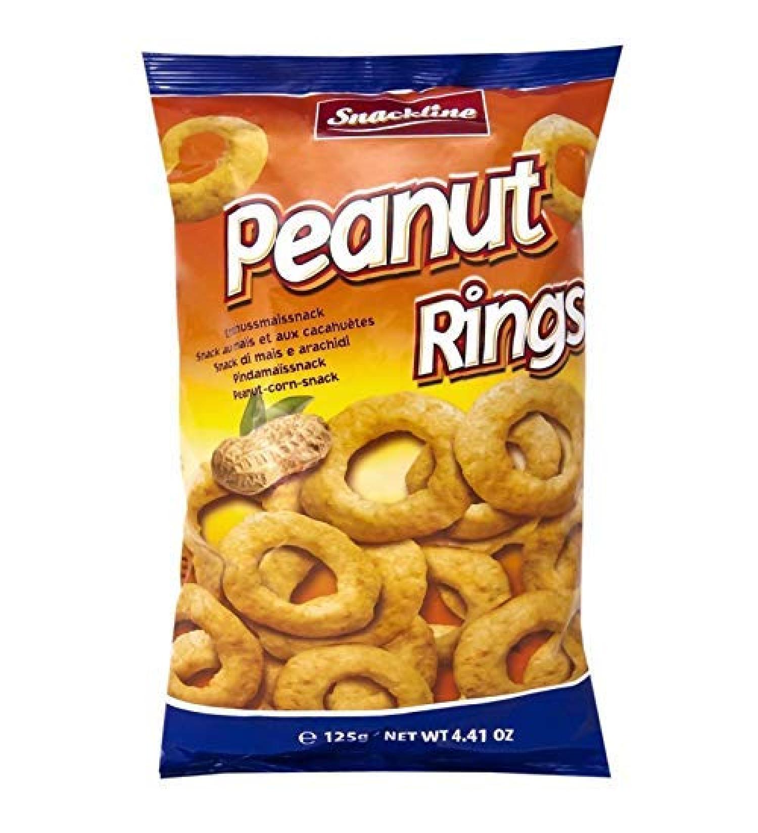 UNBRANDED - Peanut Rings Corn and Peanut Snack 125G - Pack of 4 - free delivery