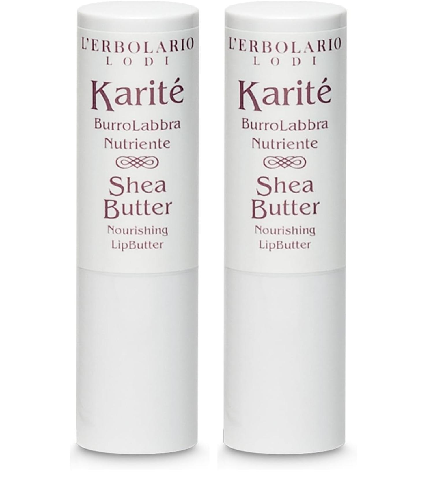 L'Erbolario Nourishing Lip Balm Shea Butter 0.18 oz - Lip Butter - Moisturizing and Nourishing - For Dry Lips - Cruelty-Free (Pack of 2)