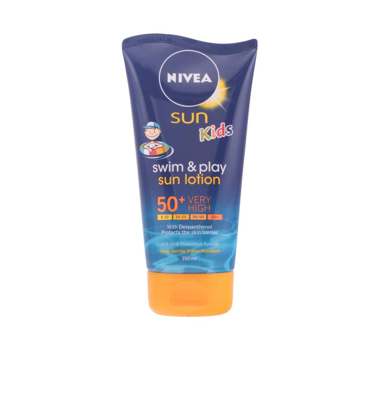 NIVEA Nivea Sun Kids Swim & Play Pack of 6 sunscreen lotions SPF 50+ very high concentration 150 ml