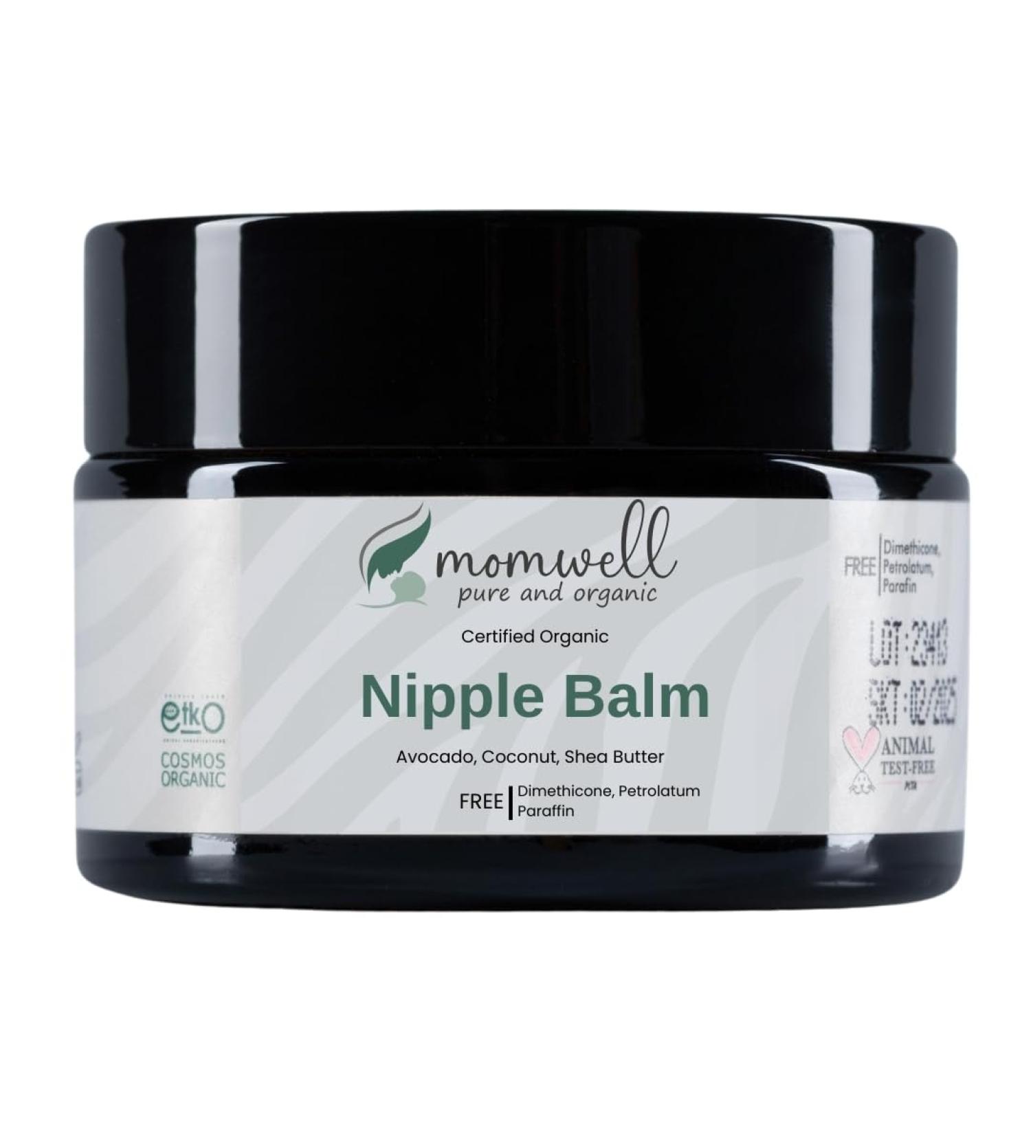 Momwell Organic Nipple Balm | 30ml Pregnancy Care Cream | Natural Fragrance-Free & Vegan | Safe for Breastfeeding Moms & Babies - Buy Online on GoSupps.com