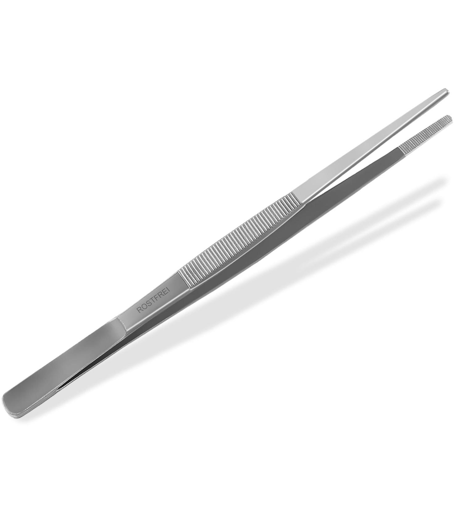 Straight Tweezers 20 cm - Stainless Steel with Internal Teeth for Precision | International Shipping Available - Buy Online on GoSupps.com