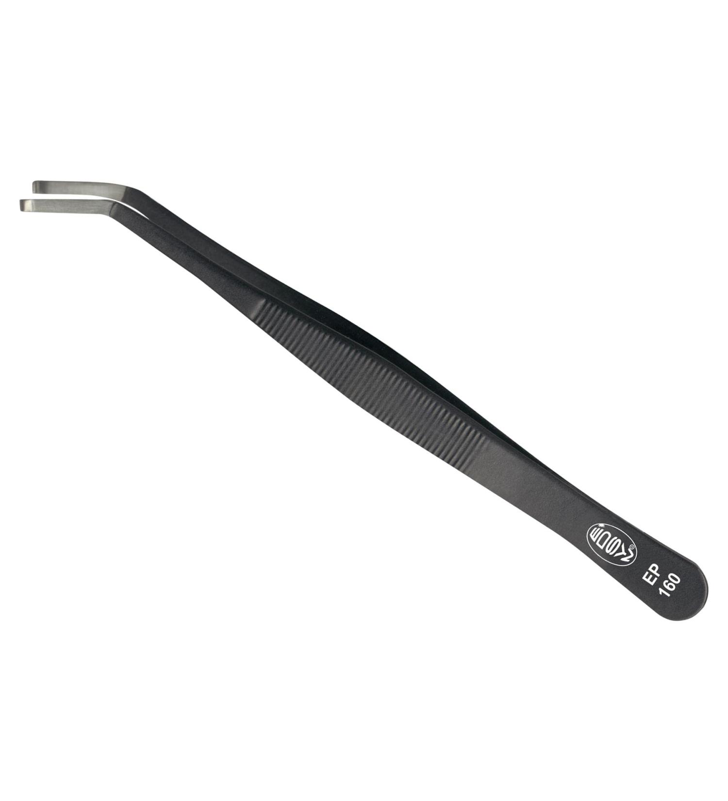 Tweezers curved/flat 117 mm tweezers and replacement tips 1 piece EP 160