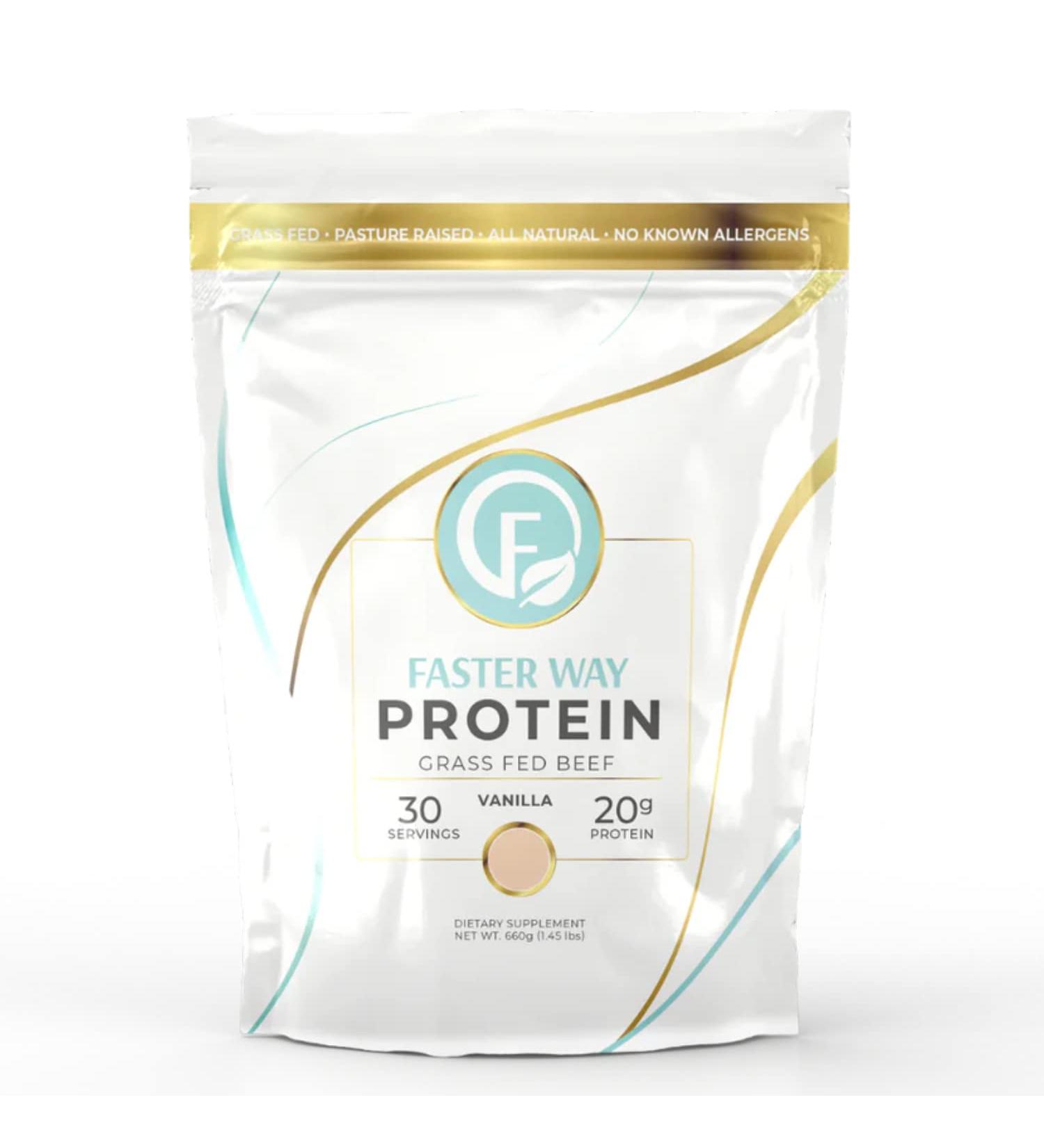 Grass Fed Vanilla Protein Powder 660g | Dairy-Free Beef Isolate with 9 Essential Amino Acids | Non-GMO | Fast Track to Fat Loss - Buy Online on GoSupps.com