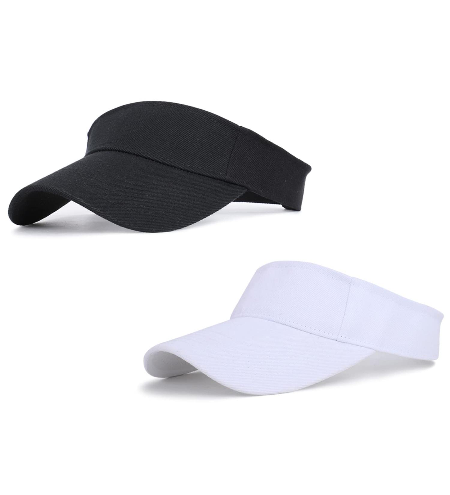 Adjustable Sport Sun Visor Hat for Women Men - Black+White Baseball Cap for Running & Tennis - Buy Online on GoSupps.com