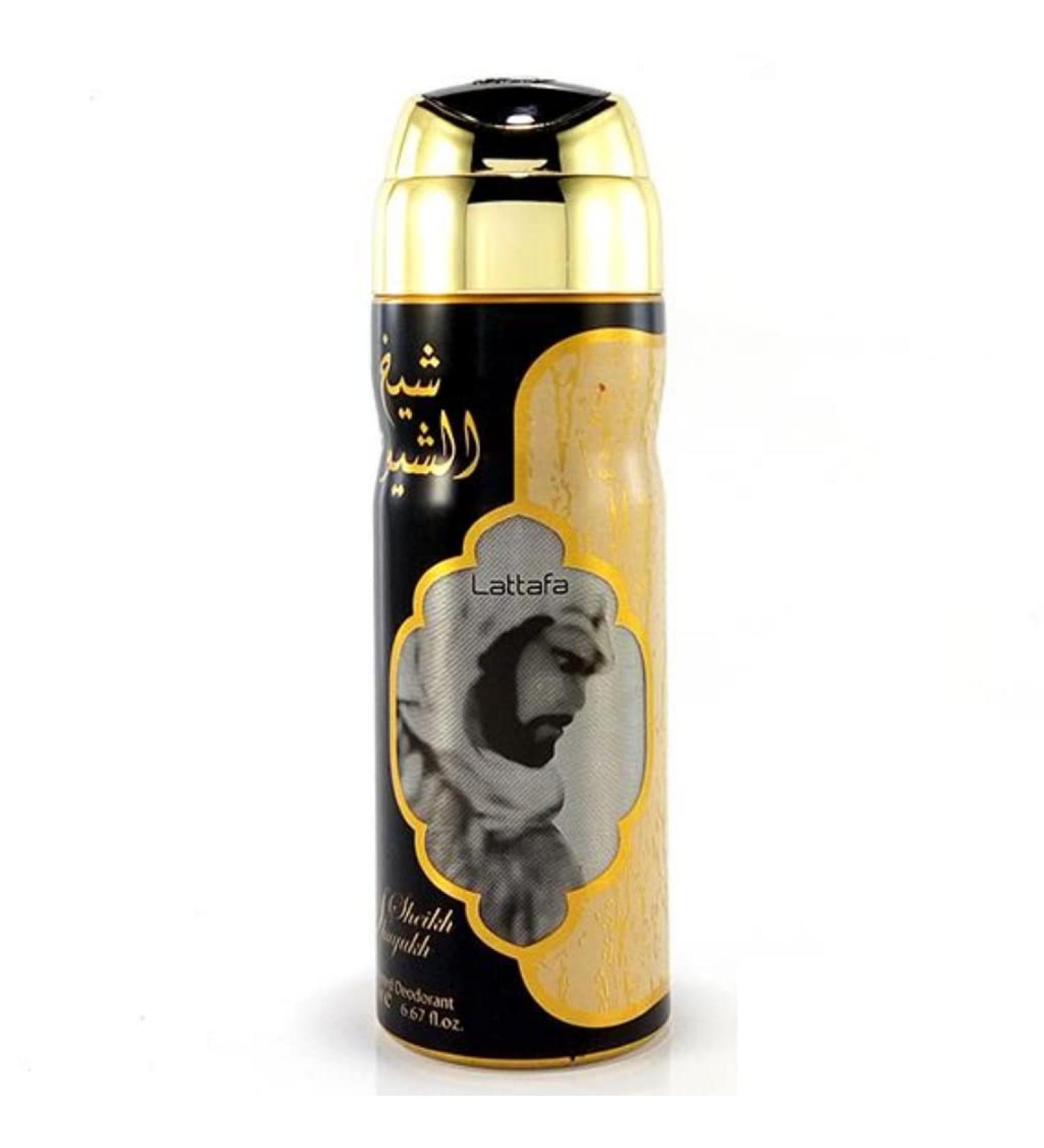 Lattafa Sheikh Al Shuyukh Perfumed Deodorant Spray for Unisex 6.7 Ounce