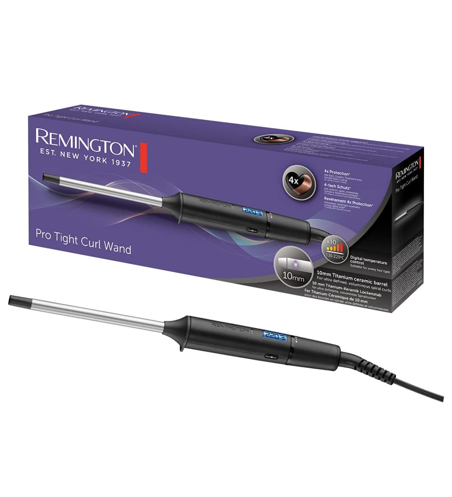 Remington Mini Pro Curling Iron 10mm - Small Tight Curls Antistatic Ceramic 130-220 C LCD Display | International Shipping - Buy Online on GoSupps.com