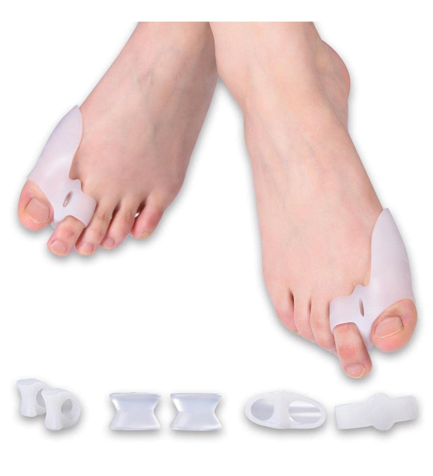 Hallux Valgus Corrector - 8 Pieces Gel Toe Separator Set for Pain Relief and Alignment - Ideal for Diabetic Feet - Men and Women - Buy Online on GoSupps.com