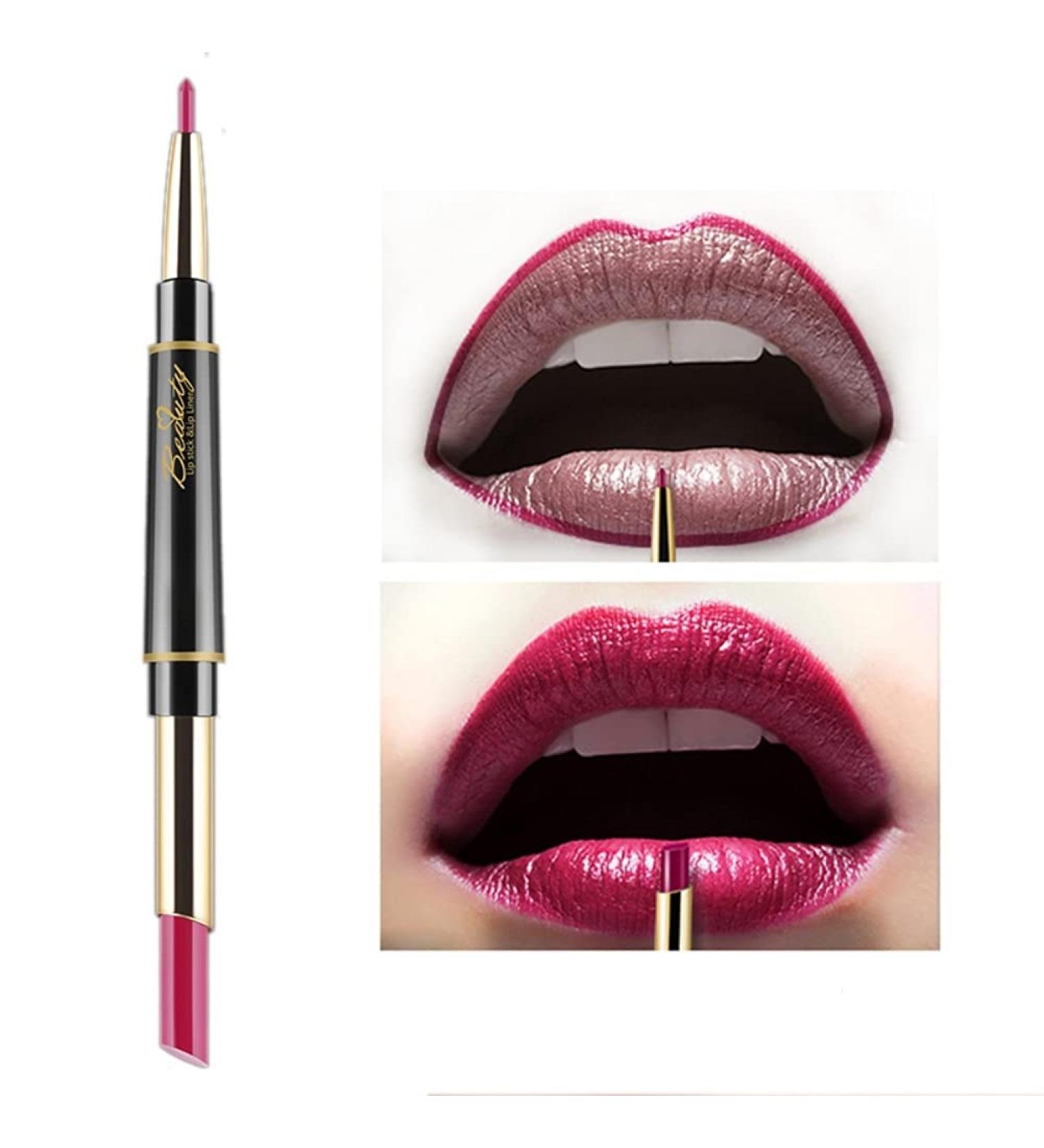 Allbesta 2 in 1 Lip Liner & Matte Lipstick - Waterproof Long-Lasting Moisturizing Makeup Pencil #4 - International Shipping Available - Buy Online on GoSupps.com