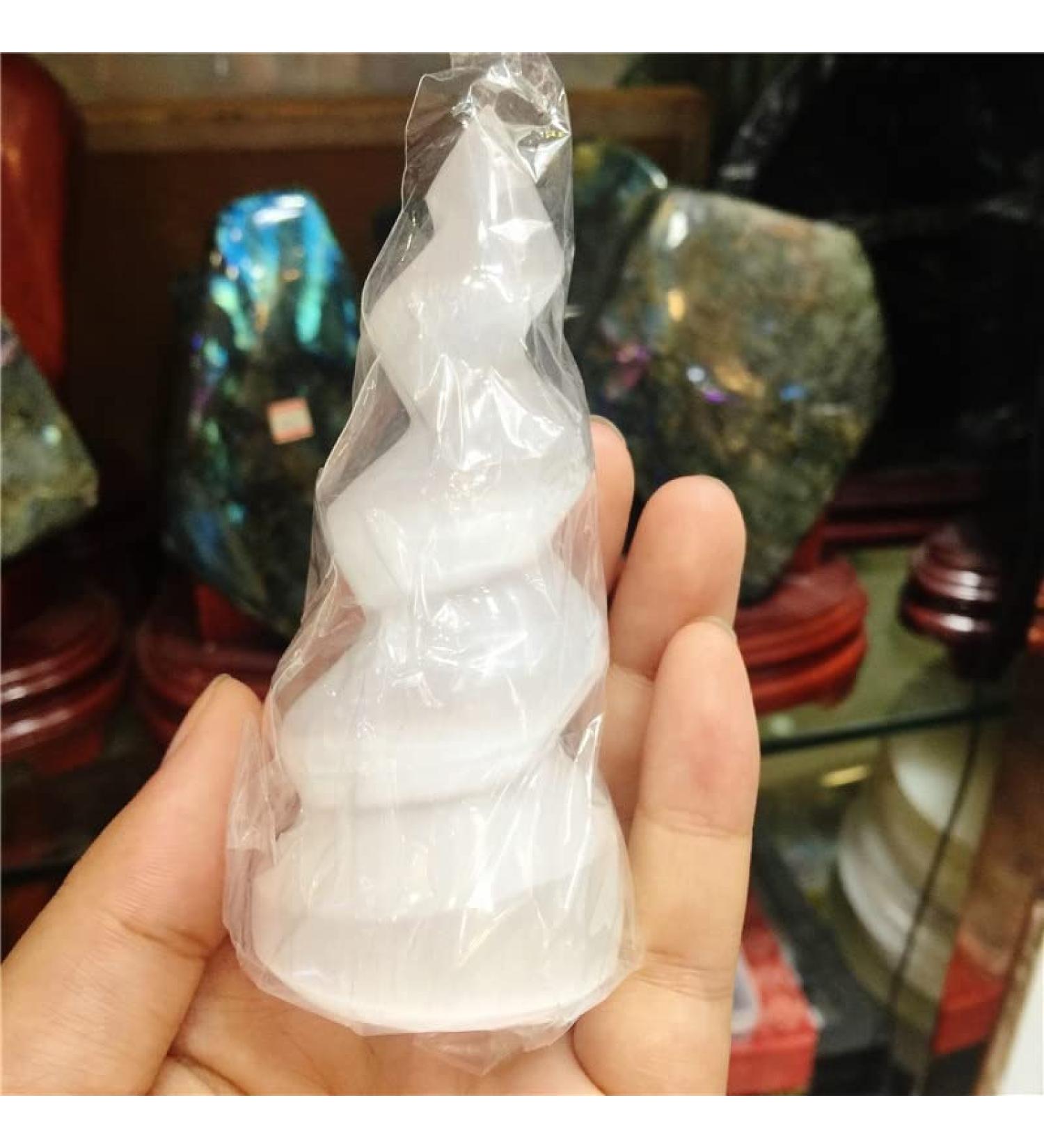 1pcs Selenite Flame Crystal Stone Quartz Palm Stones Fraueneis Specimen - Buy Online on GoSupps.com