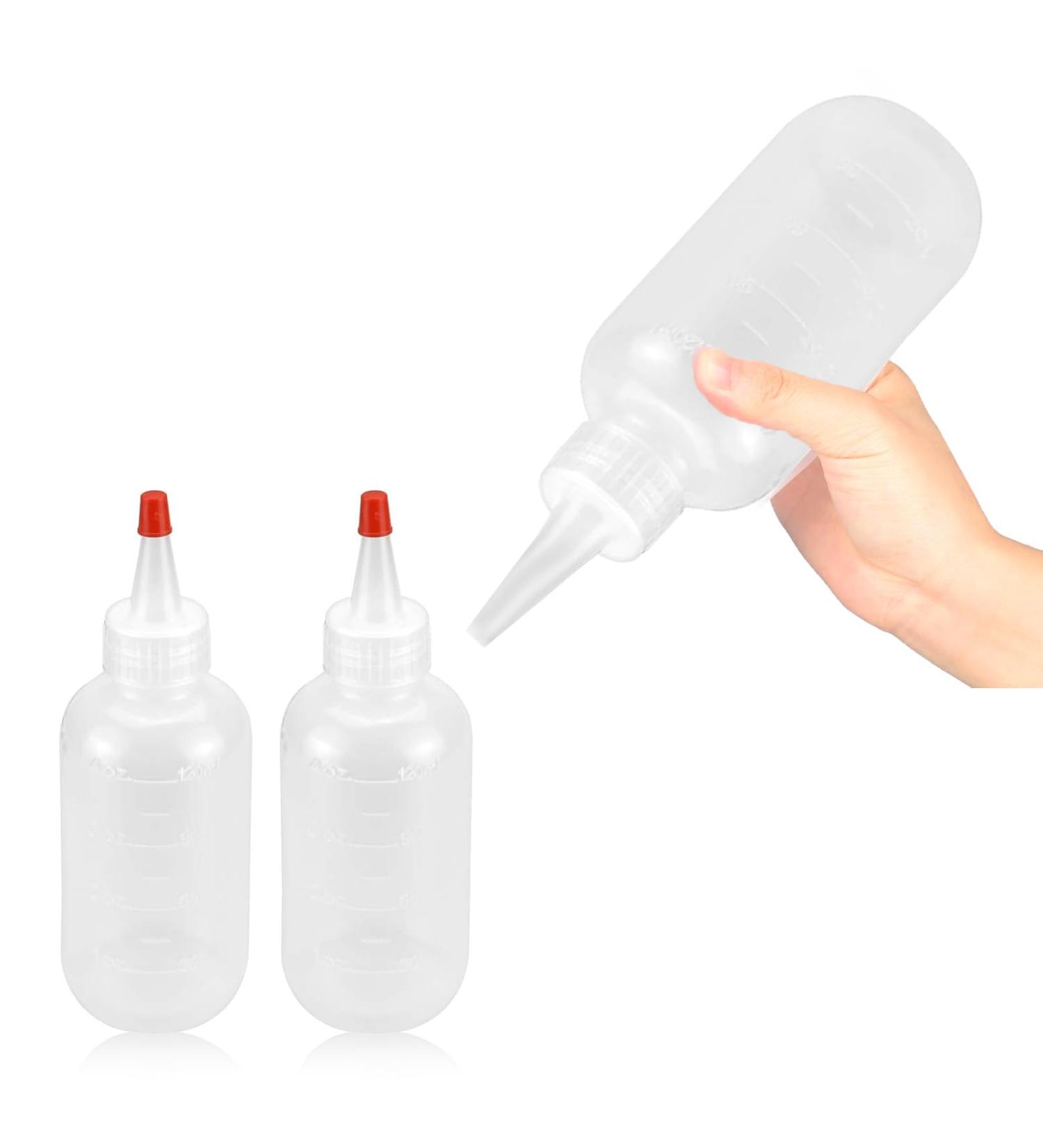 ZZLBZN Applicator Bottle 2Packs Squeeze Bottle with Nozzle 120ml Hair Oil Applicator Bottle for Salon Hair Care Hair Coloring Paint Art Glue - Buy Online on GoSupps.com