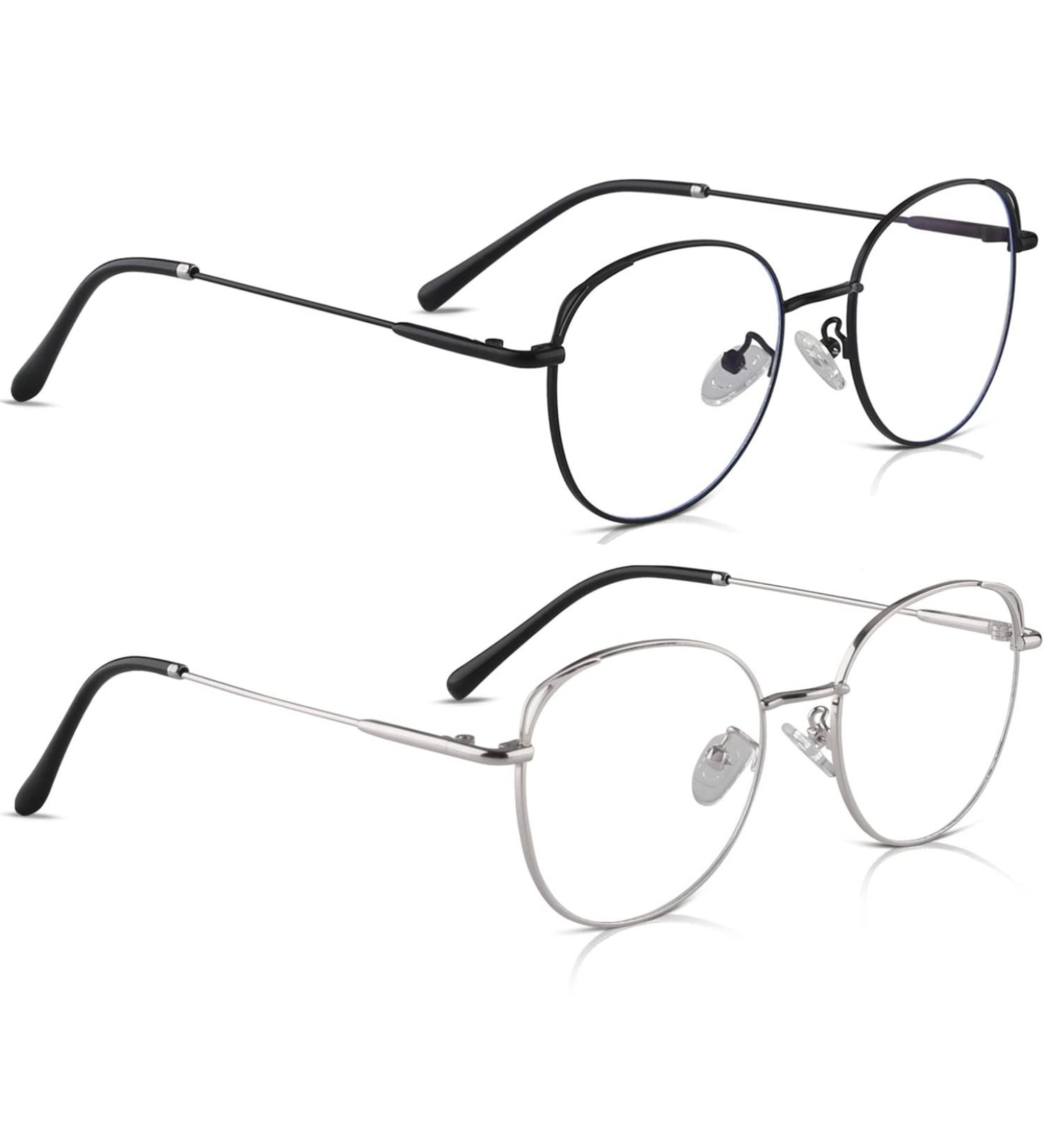 COOLOO Blue Light Blocking Glasses - Anti Glare Computer Gaming Eyewear in 06-Black+Silver - Buy Online on GoSupps.com