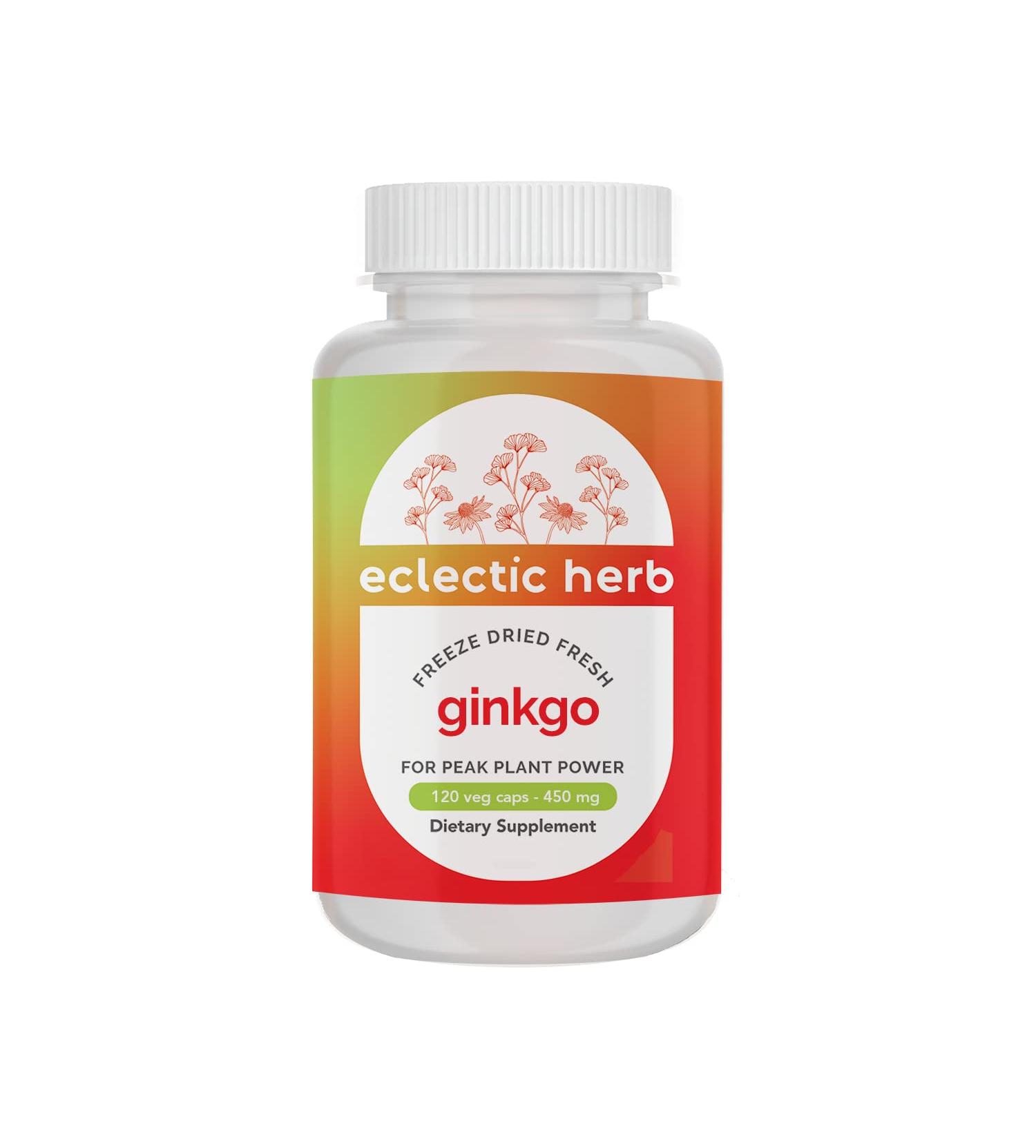 Eclectic Institute Ginkgo Raw Freeze-Dried Capsules - 120 CT | Circulatory & Brain Support - Buy Online on GoSupps.com