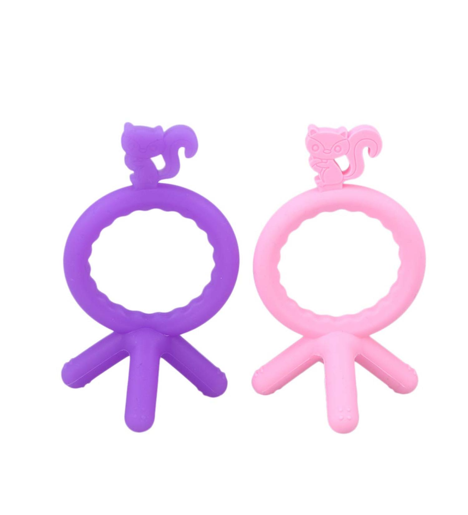 Healifty Teething Toys for Babies 0-6 Months - Silicone Baby Teether Toys  Hand Pacifier for Sucking Needs  BPA Free Baby Chew Toys for Infants  Toddlers  Newborns 2pcs (Pink + Purple) - Buy Online on GoSupps.com