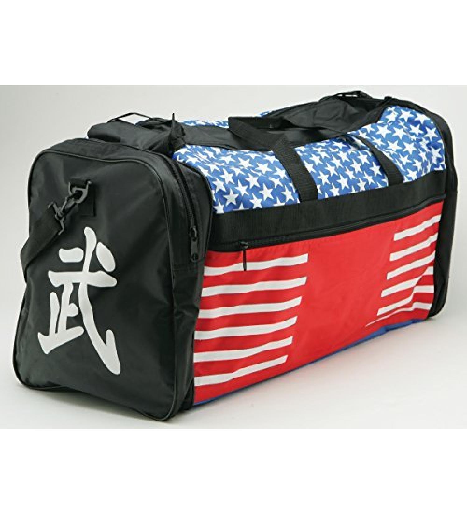 Taekwondo Sparring Gear Martial Arts Gear Equipment Bag Tae Kwon Do Karate MMA American Flag Big Bag 13"x27"x14"