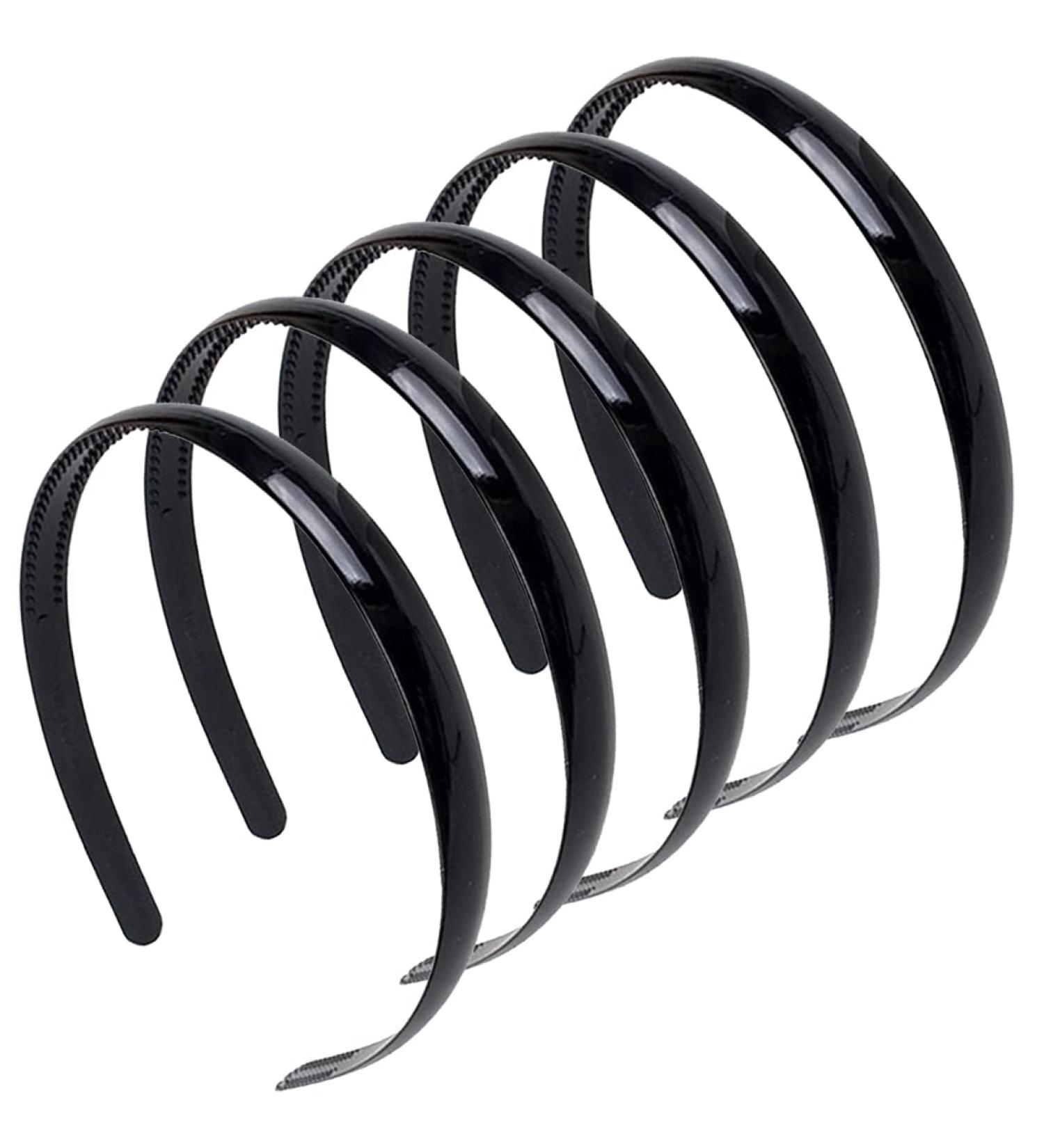 Androxeda 5-Piece Plastic Headbands with Teeth | DIY 10mm Wide Hairbands for All Hair Types - Buy Online on GoSupps.com