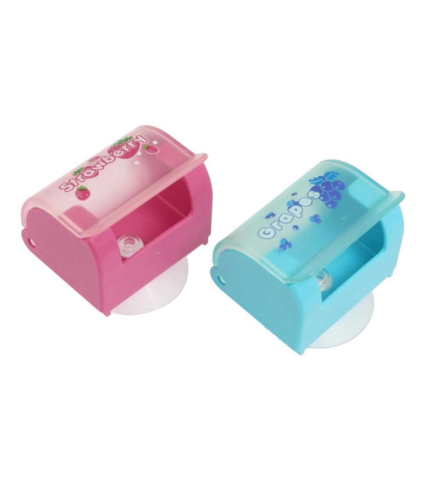 Ruilogod 2pcs Blue Magenta Plastic Suction Cup Razor Shaver Holder Hook