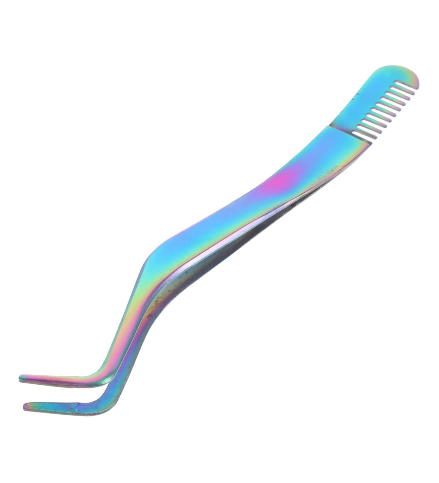 POPETPOP Eyelash Tweezers with Comb Eyelashes Tweezer Eyelash Applicator Tool Coin Tweezers Straight Tweezer 2 in 1 Lash Tweezer Eyebrow Tweezers Stainless Steel Mascara Fake Eyelashes - Buy Online on GoSupps.com