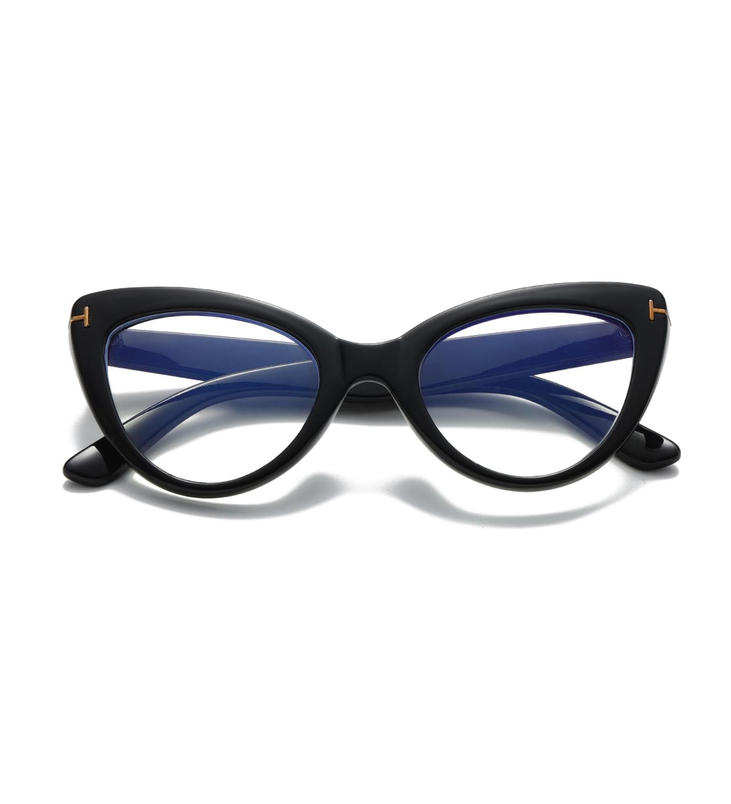 Hubeye Cat Eye Reading Glasses for Women - Fashionable Large Frame Anti-Blue Light 2.50 Diopters with Glasses Holster - Buy Online on GoSupps.com