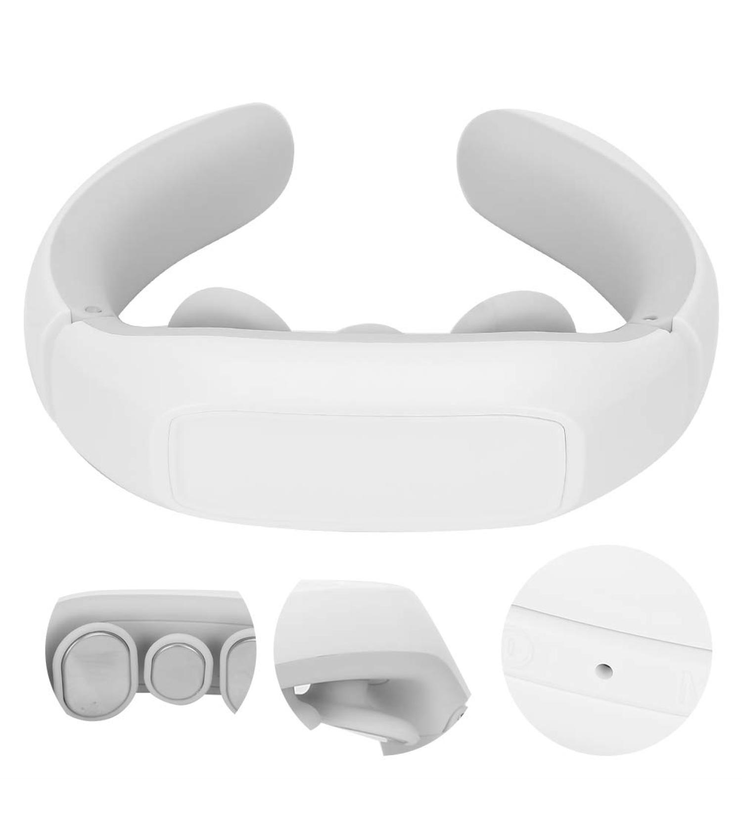 Professional Electrical Neck Massager - Blood Circulation Device | Hot Compression Vibration Therapy with 3 Electrodes (White) - Buy Online on GoSupps.com