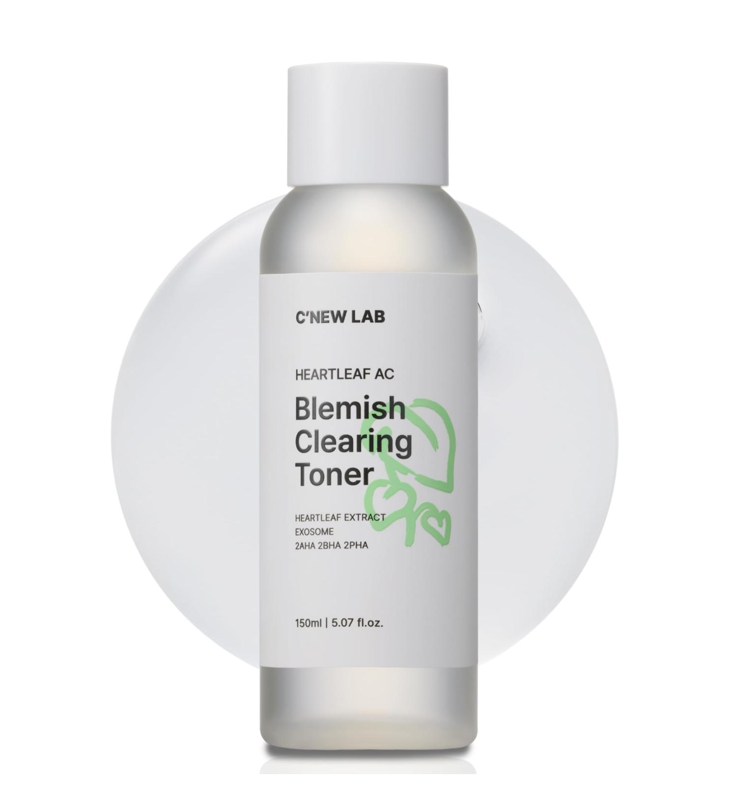 C New LAB Heartleaf AC Blemish Clearing Toner 150ml (5.07 fl.oz.) | Sebum & Acne Control Pore Tightening Skin Balancing Toner | Heartleaf Extract Heartleaf Exosome PHA Korean Facial Toner - Buy Online on GoSupps.com