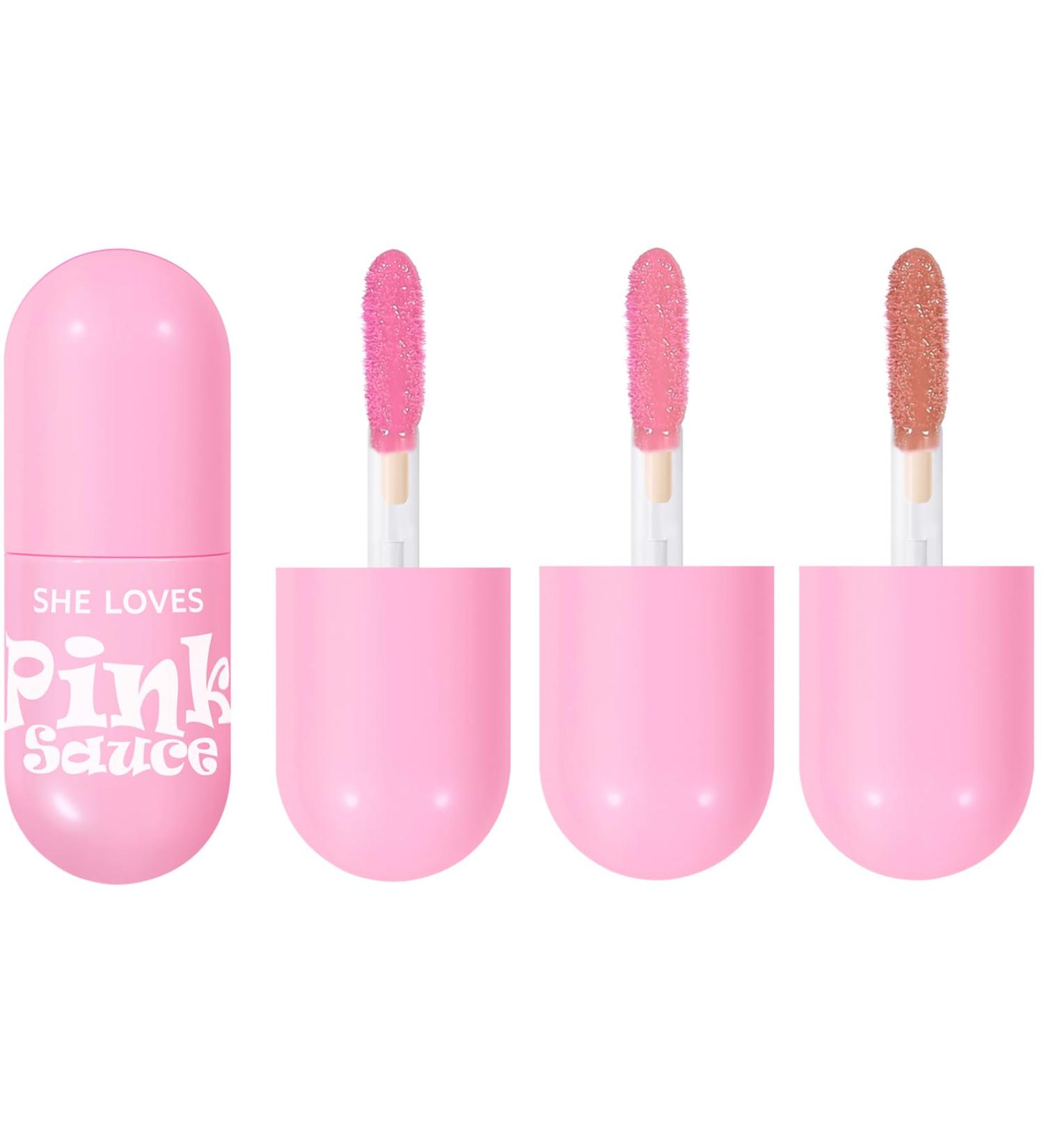 Pink Lipstick Set - Waterproof High Pigment & Non-Smudge Liquid Lip Gloss - Long-Lasting Makeup for Women - Pack of 3 - Buy Online on GoSupps.com