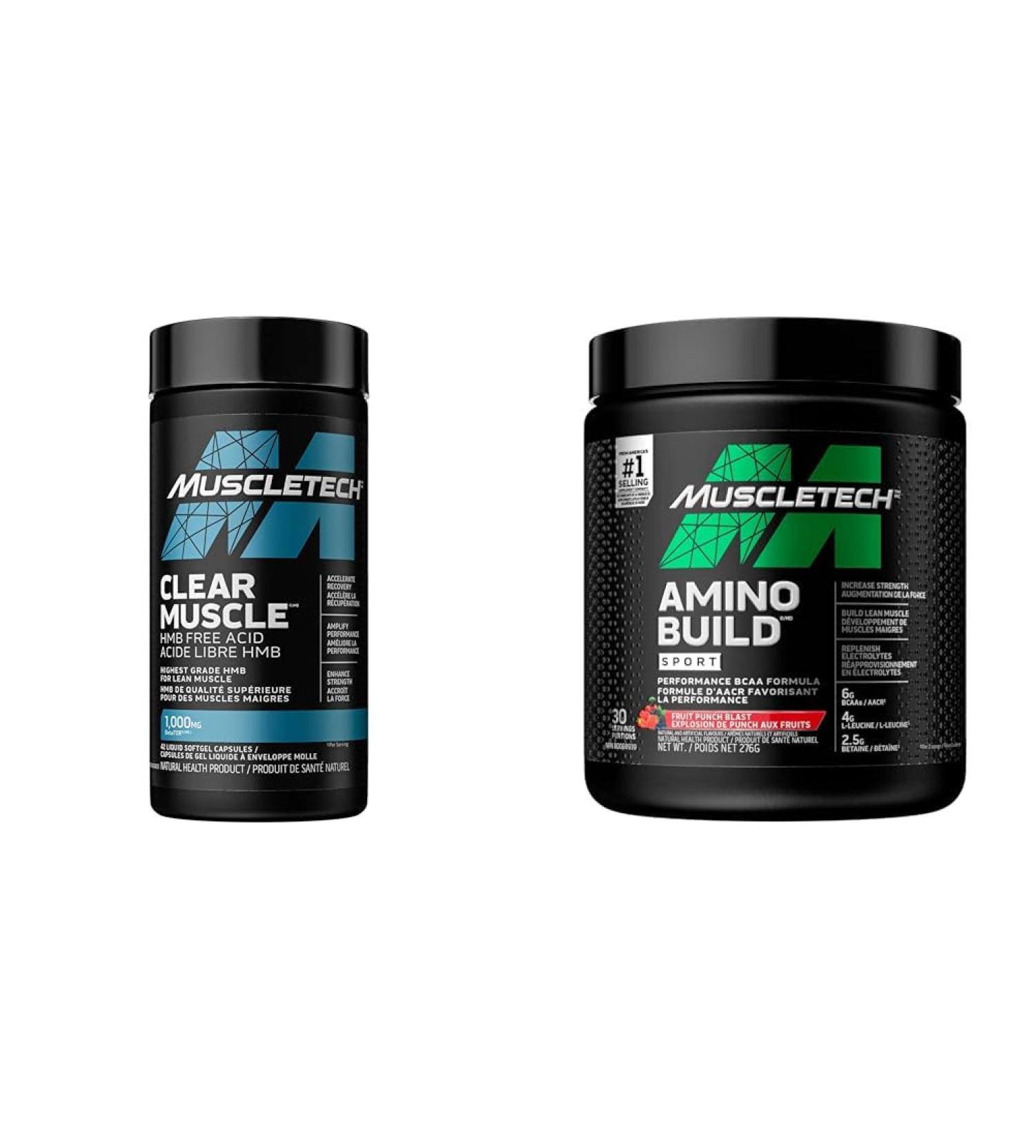 Muscle Recovery MuscleTech Clear Muscle Workout Recovery & Post Workout BCAA Amino Acid MuscleTech Amino Build Sport BCAAs Muscle Builder + Muscle Recovery Powder - Buy Online on GoSupps.com