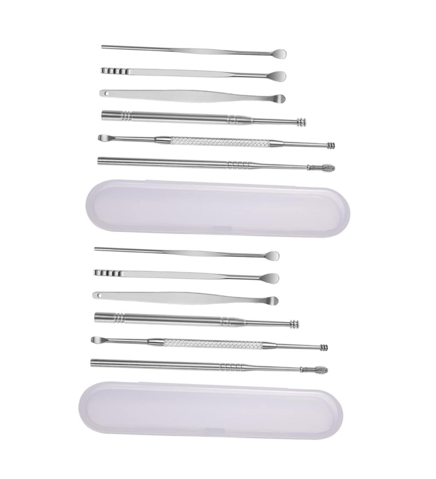 Stainless Steel Ear Cleaning Tools Set - Reusable Ear Cleaner & Care Kit - Buy Online on GoSupps.com