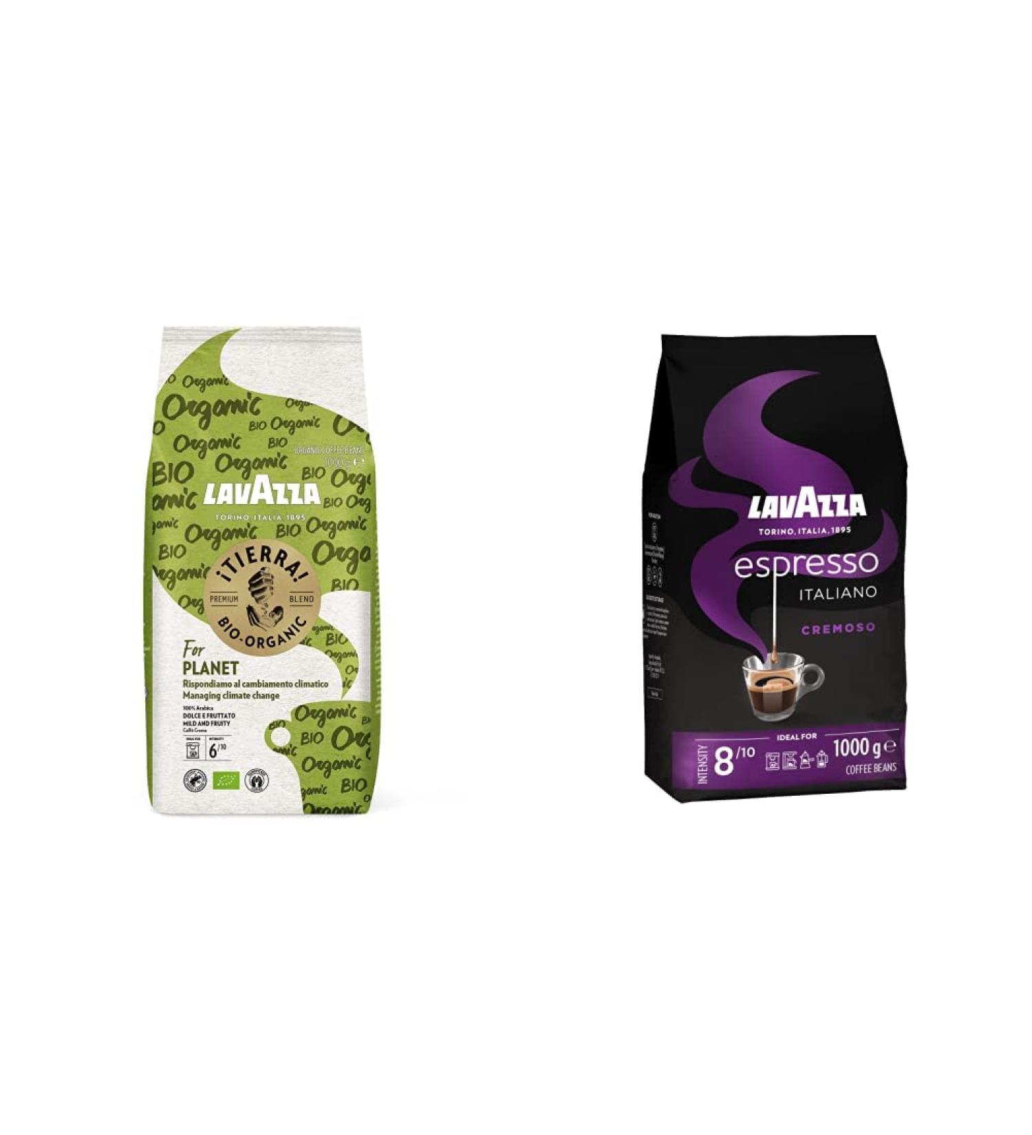 Buy Lavazza Tierra 100% Bio-Arabica Coffee & Espresso Italiano Cremoso Bundle - Premium 1kg Coffee Beans with Aromas of Spices & Cocoa - Intensity 8/10 - International Shipping - Buy Online on GoSupps.com