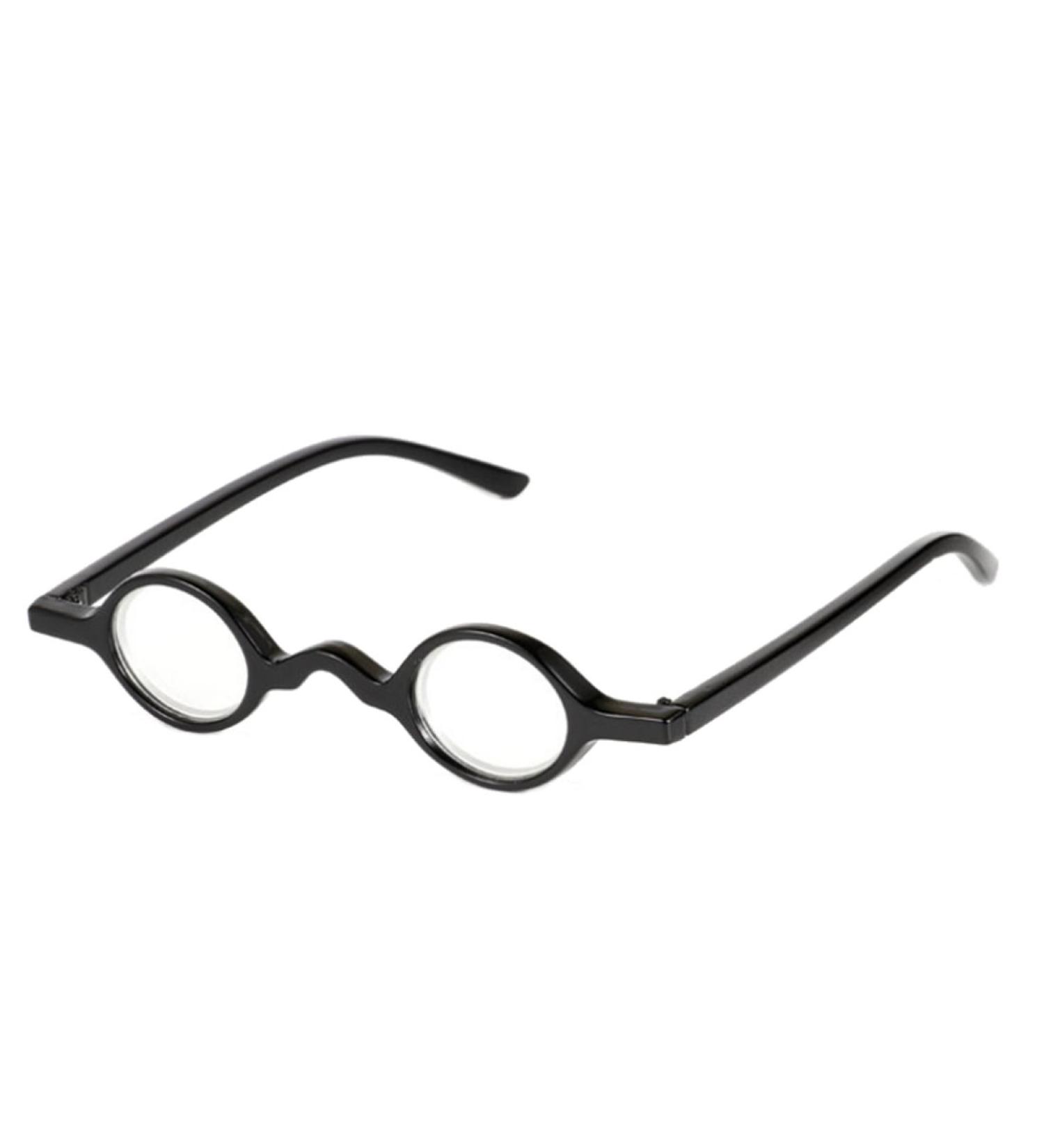 Huicai Retro Vintage Mini Round Frame Reading Glasses for Men & Women - Spring Hinge in Black (2.0x Magnification) | International Shipping - Buy Online on GoSupps.com