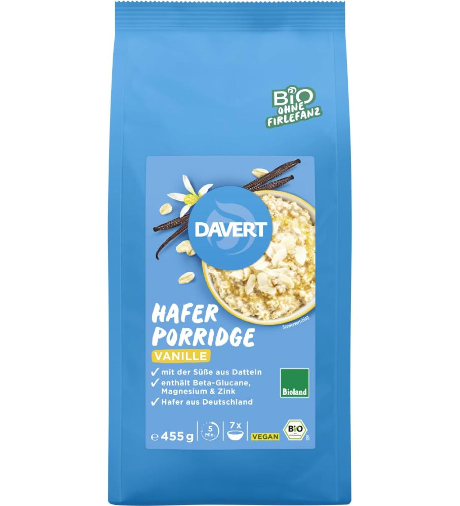 Davert Organic Vanilla Porridge XL 2 x 455 g