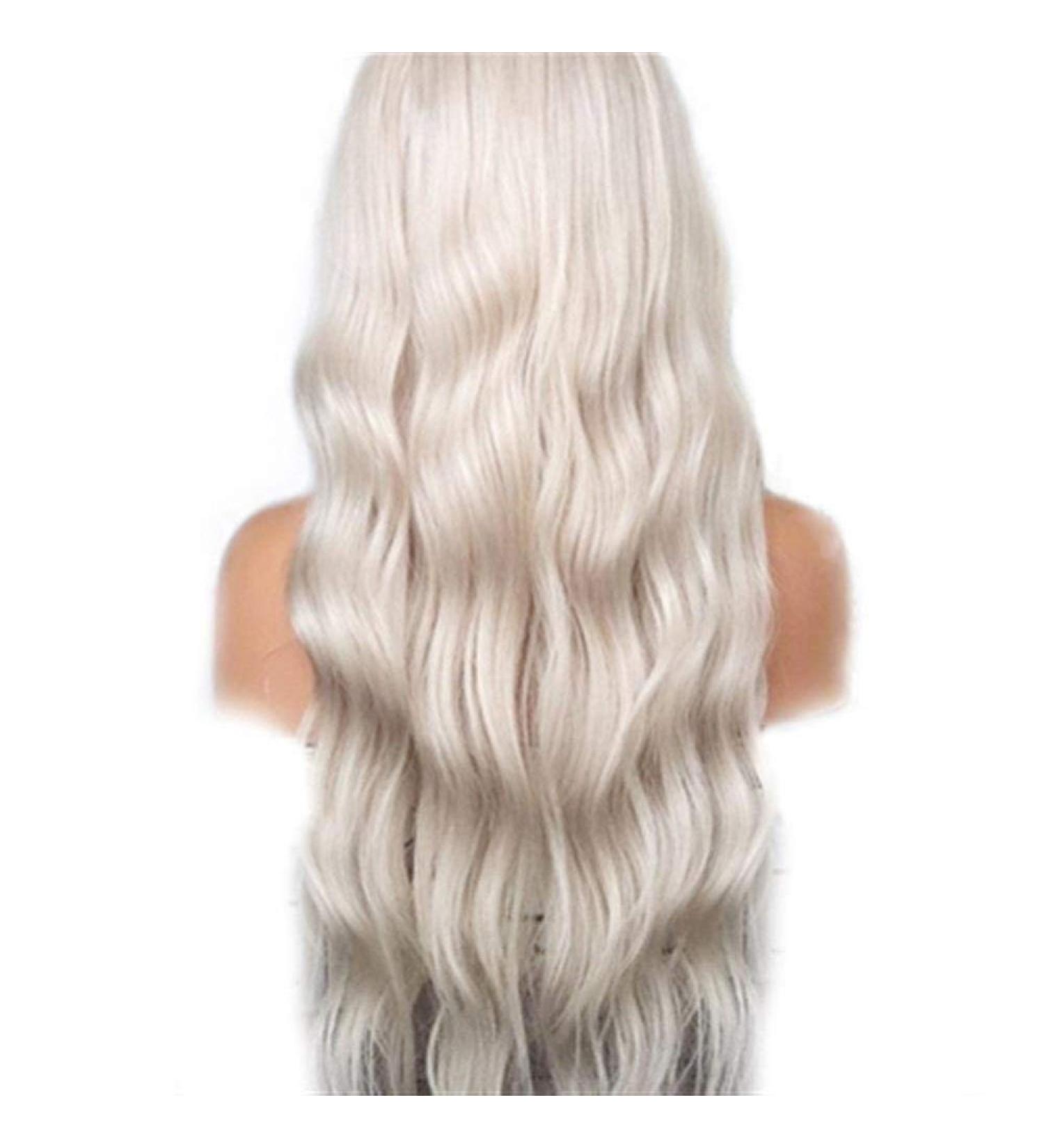 Shop BGHJUE Platinum Blonde 26-Inch Synthetic Lace Front Wig | Glueless & Heat Resistant Wigs for Women - Buy Online on GoSupps.com