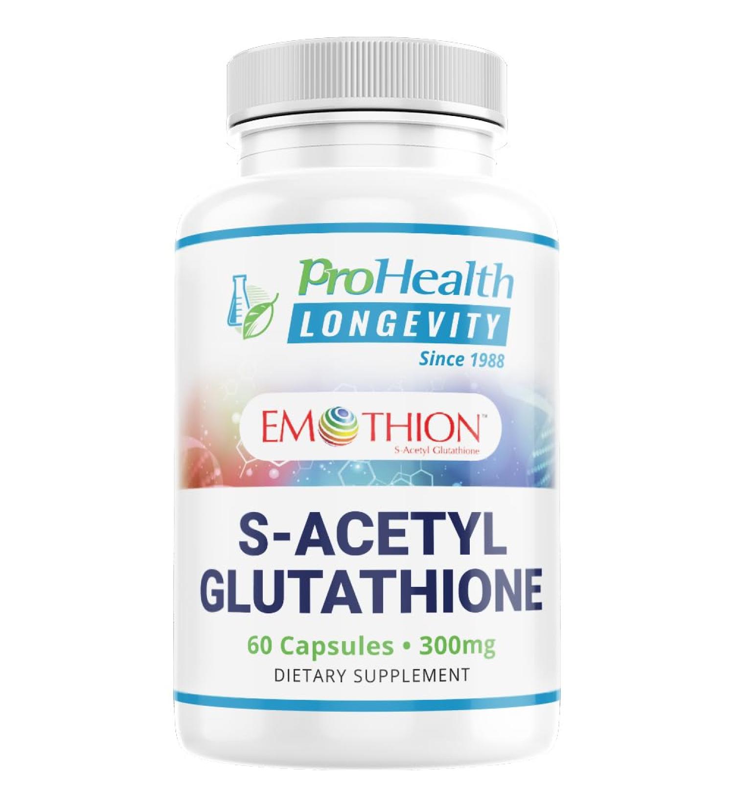 ProHealth S-Acetyl Glutathione (Emothion) 300mg - 60 Capsules | Powerful Antioxidant Supplement - Buy Online on GoSupps.com