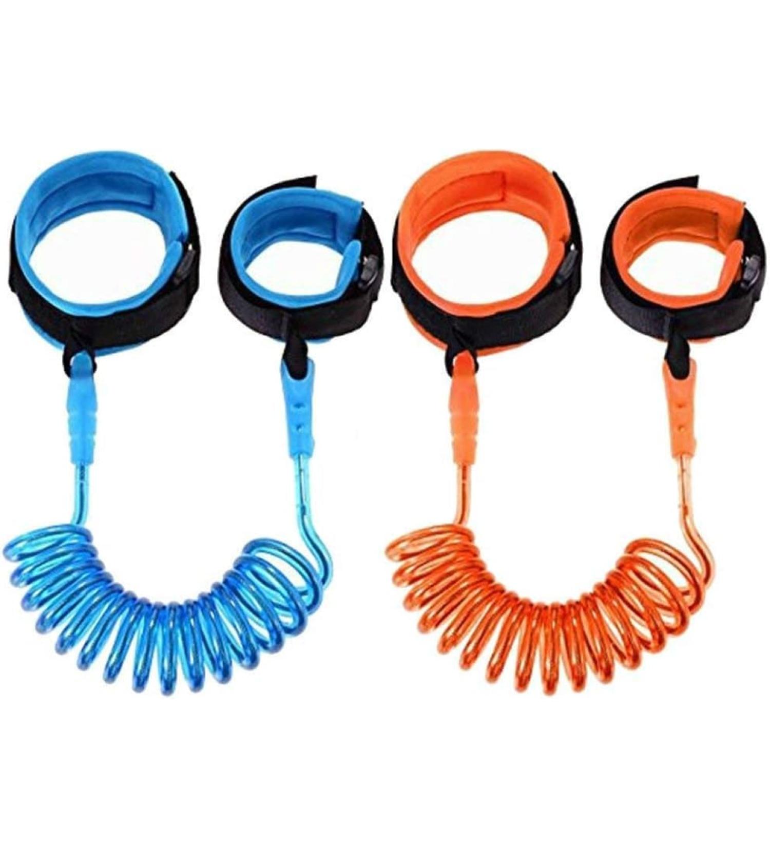 MOTTDAM 2 Pcs Anti Lost Wristband 1.5M Baby Safety Wrist Link Belt - Blue and Orange Walking Hand Strap for Child Toddler Kids - Buy Online on GoSupps.com
