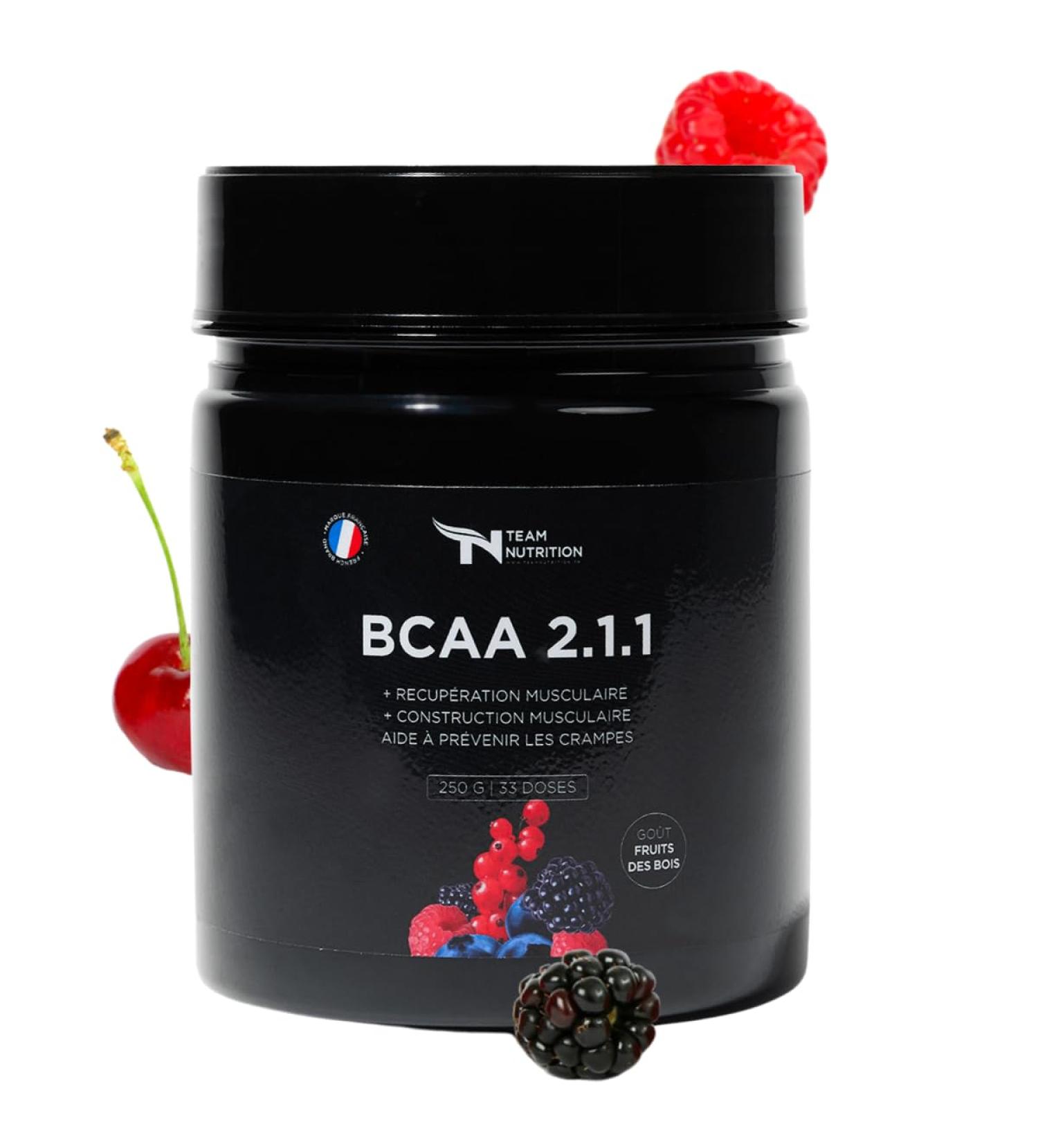 BCAA Team Nutrition 2.1.1 Powder | High Quality Weight Gain | Leucine L-Isoleucine L-Valine | Ideal for All Sports Goals | 250g | French Brand - Buy Online on GoSupps.com