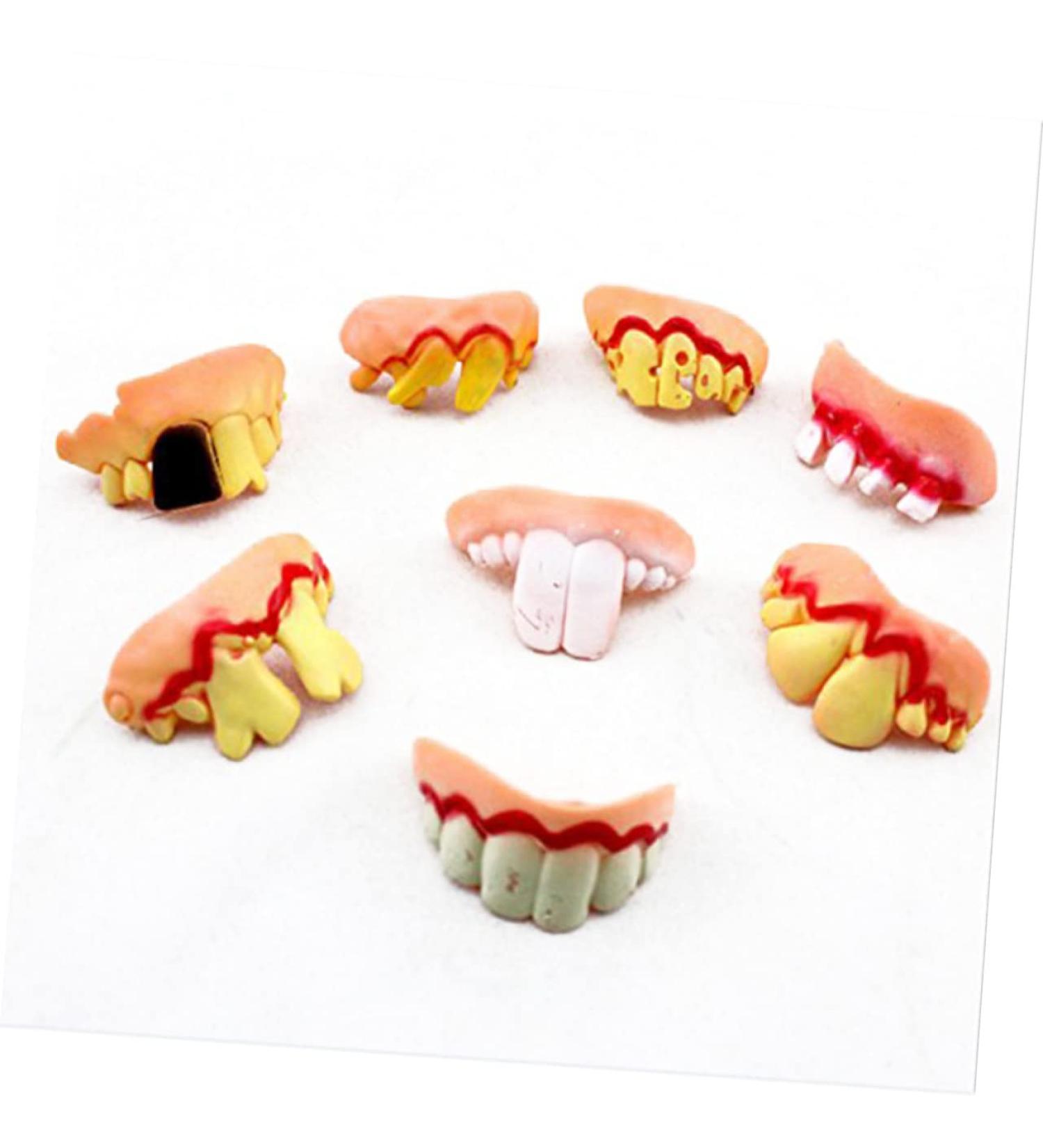 Buy Aboofan 5-Set False Teeth Cosplay Props - Funny Crazy Artificial Teeth for Adults - Best Halloween Tooth Tray & Scrubs Toys - International Shipping Available - Buy Online on GoSupps.com