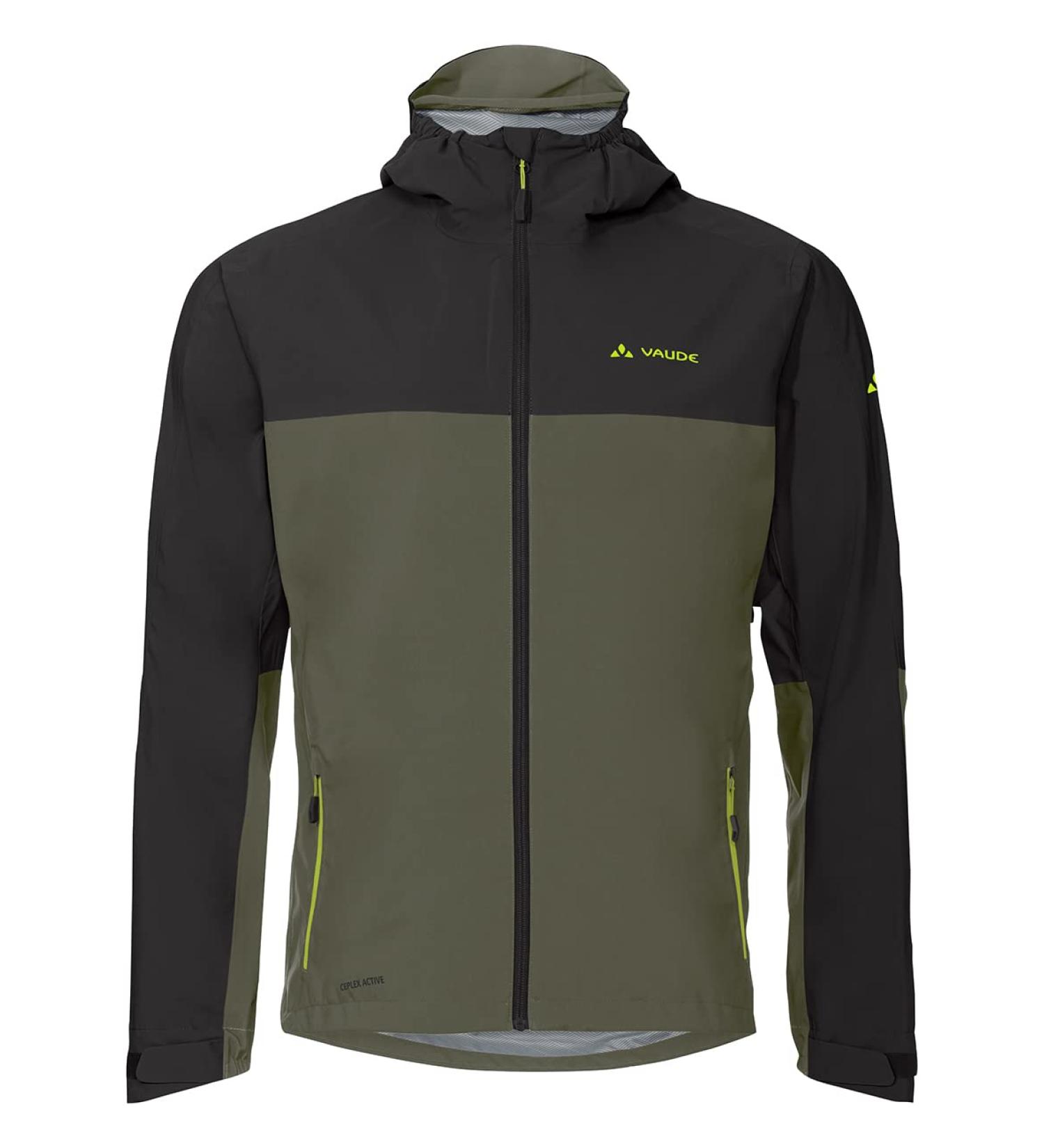 VAUDE Men's Moab Rain Jacket S - Lightweight Khaki Waterproof Jacket for Men | International Shipping Available - Buy Online on GoSupps.com