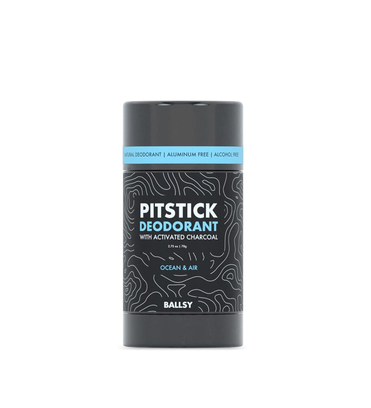 Ballsy Pitstick Activated Charcoal Men's Deodorant | Aluminum-Free & Baking Soda-Free | Odor Protection | 2.75 oz - Buy Online on GoSupps.com
