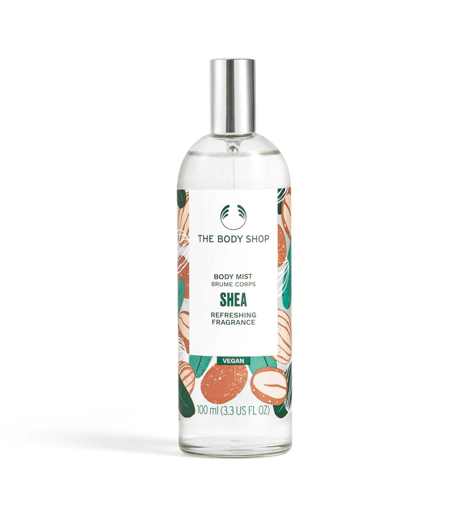 The Body Shop Shea Body Mist Refreshes and Cools with a Sweet Nutty Scent Vegan 3.3 oz - Buy Online on GoSupps.com
