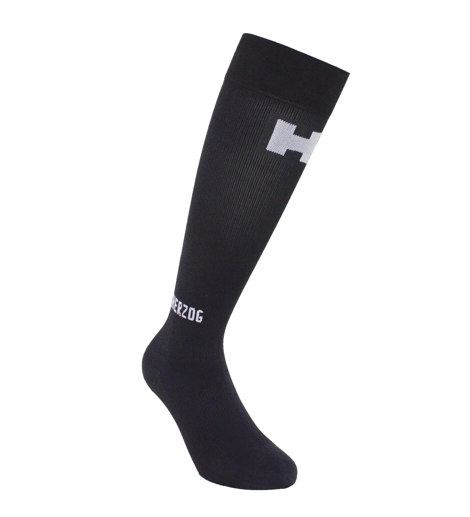 Herzog Compression Socks Pro Black-Silver - Extra Long Size 2 for Shoe Size 40-44 | Best Support for Travel & Sports - Buy Online on GoSupps.com