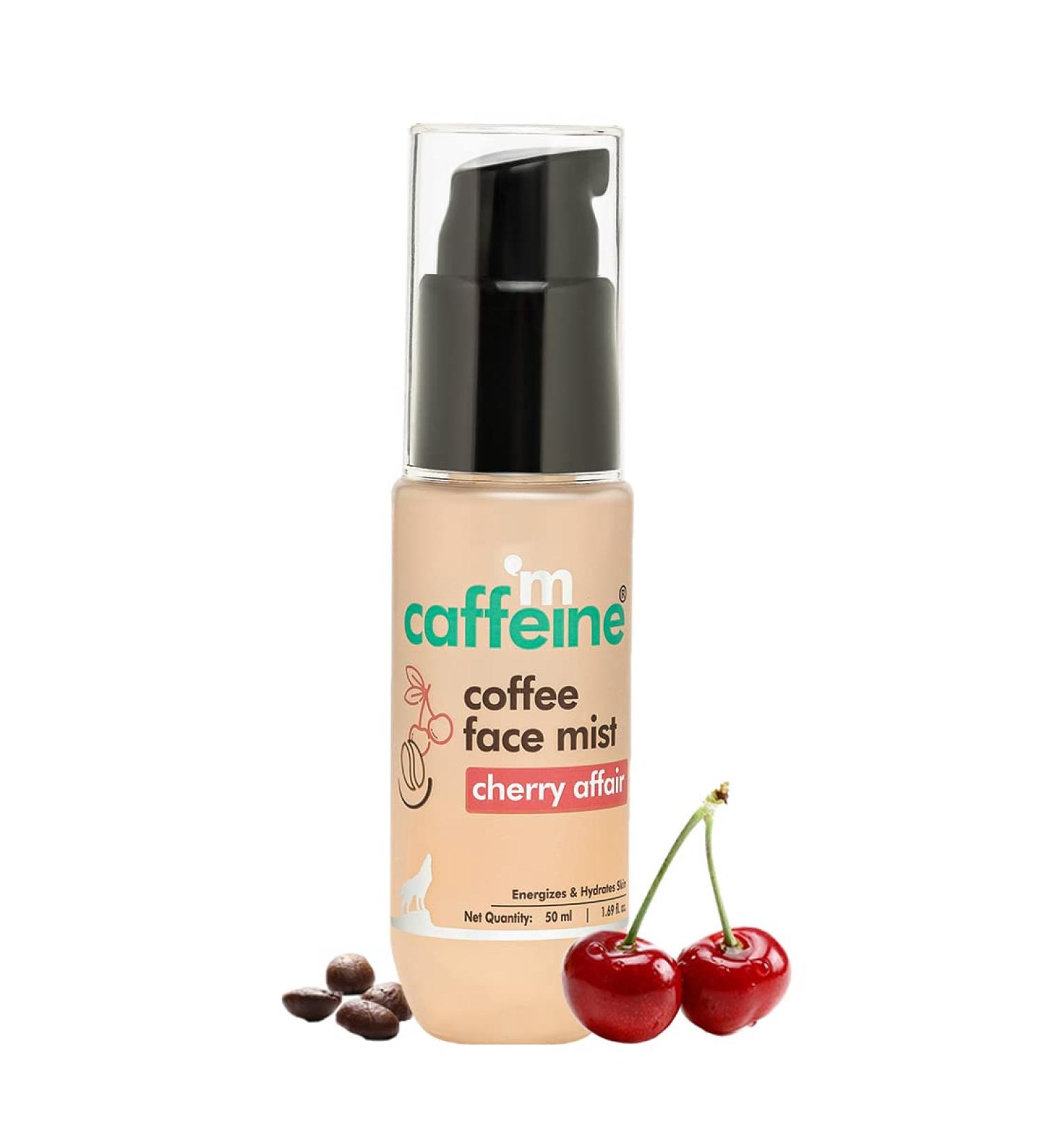 mCaffeine Coffee Face Mist - Hydrating Aloe Vera & Hyaluronic Acid - Controls Oil & Improves Skin Texture - Cherry Affair 1.69 oz - International Shipping Available - Buy Online on GoSupps.com