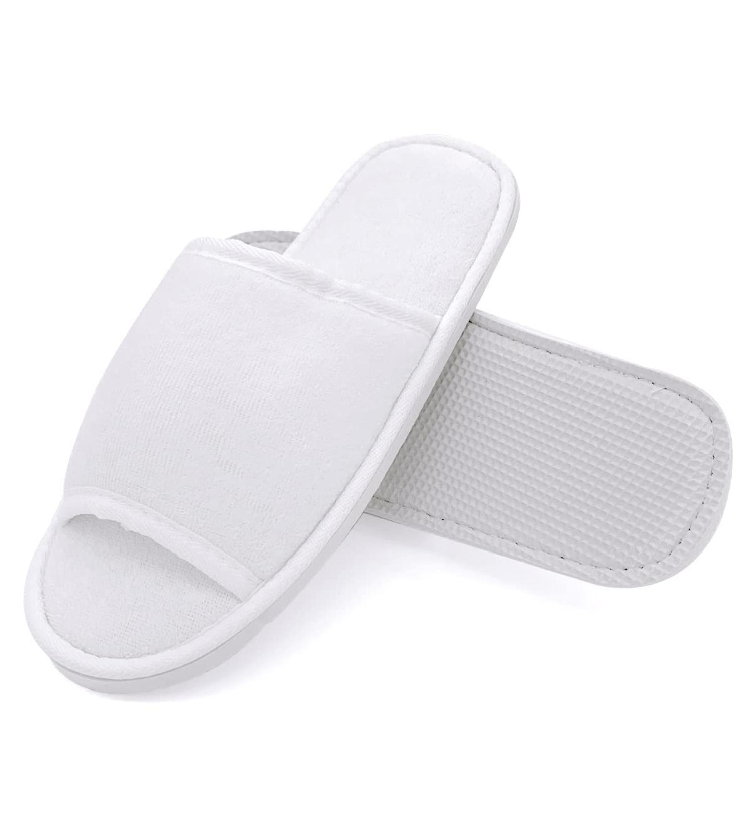 Jomix Unisex Guest Slippers - Washable Terry Bathing Shoes Set (2 Pairs) for Travel & Hotels - Size 42/43 EU - Ideal for Festivals - White - Buy Online on GoSupps.com